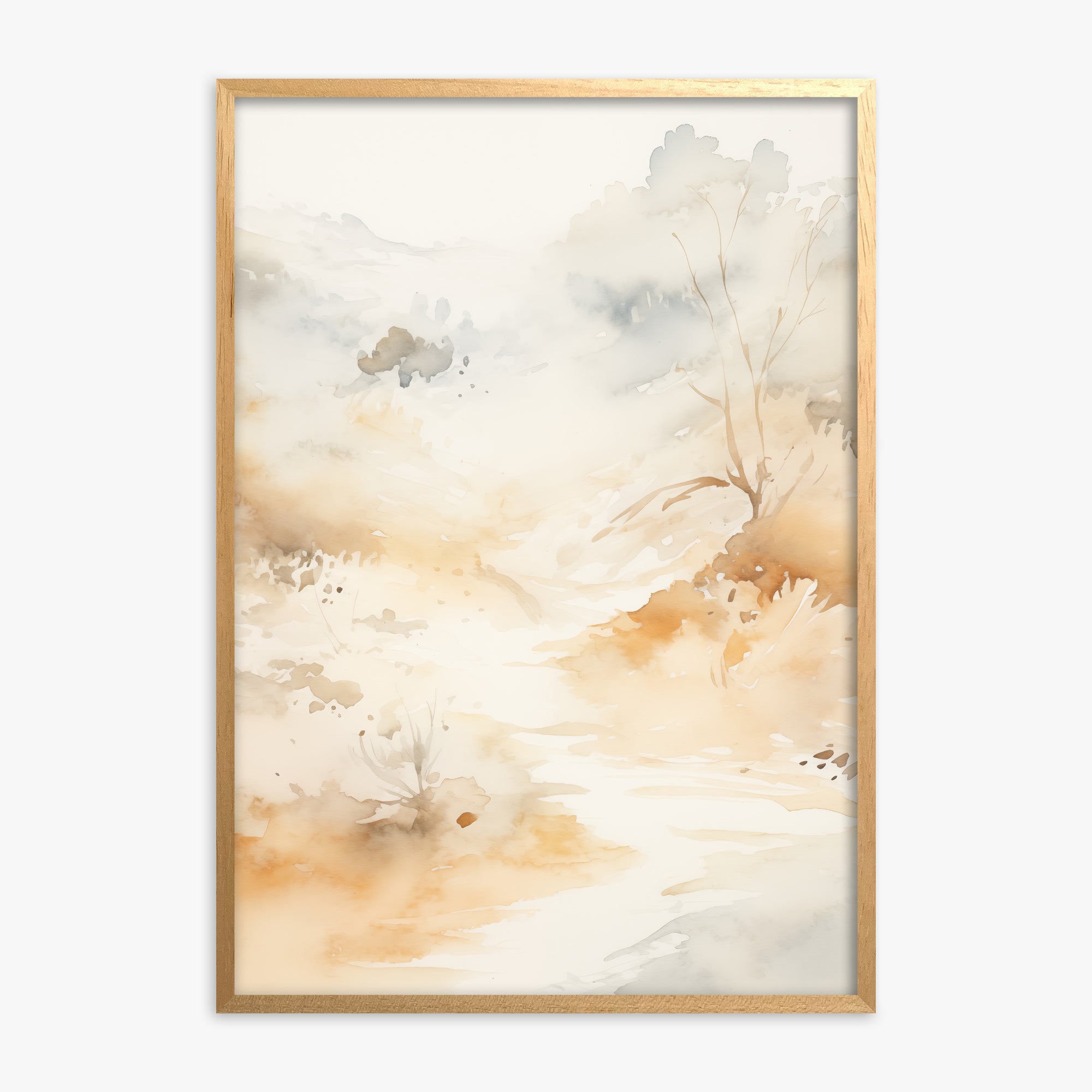 Gilded Stream, Oak Framed Poster With Oak Frame