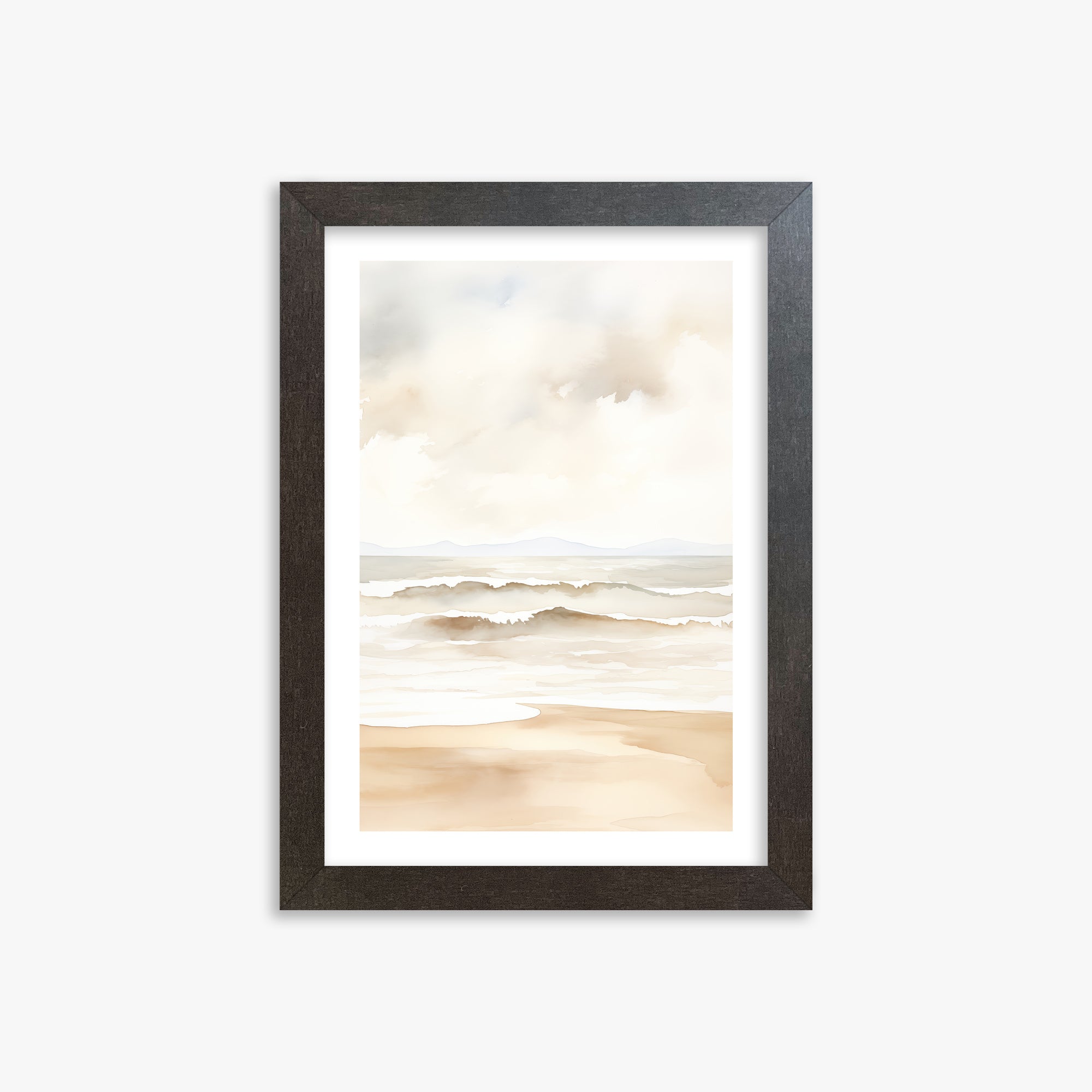 Serenity Shore, 21x30cm Framed Poster With Espresso Frame