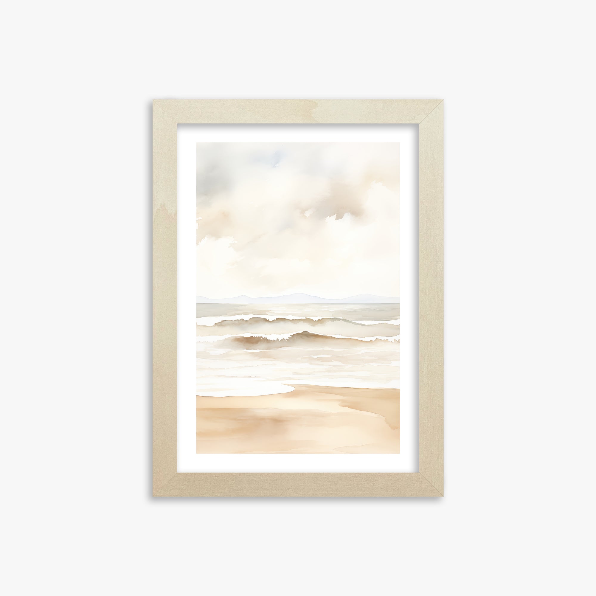 Serenity Shore, 21x30cm Framed Poster With Lime Wood Frame