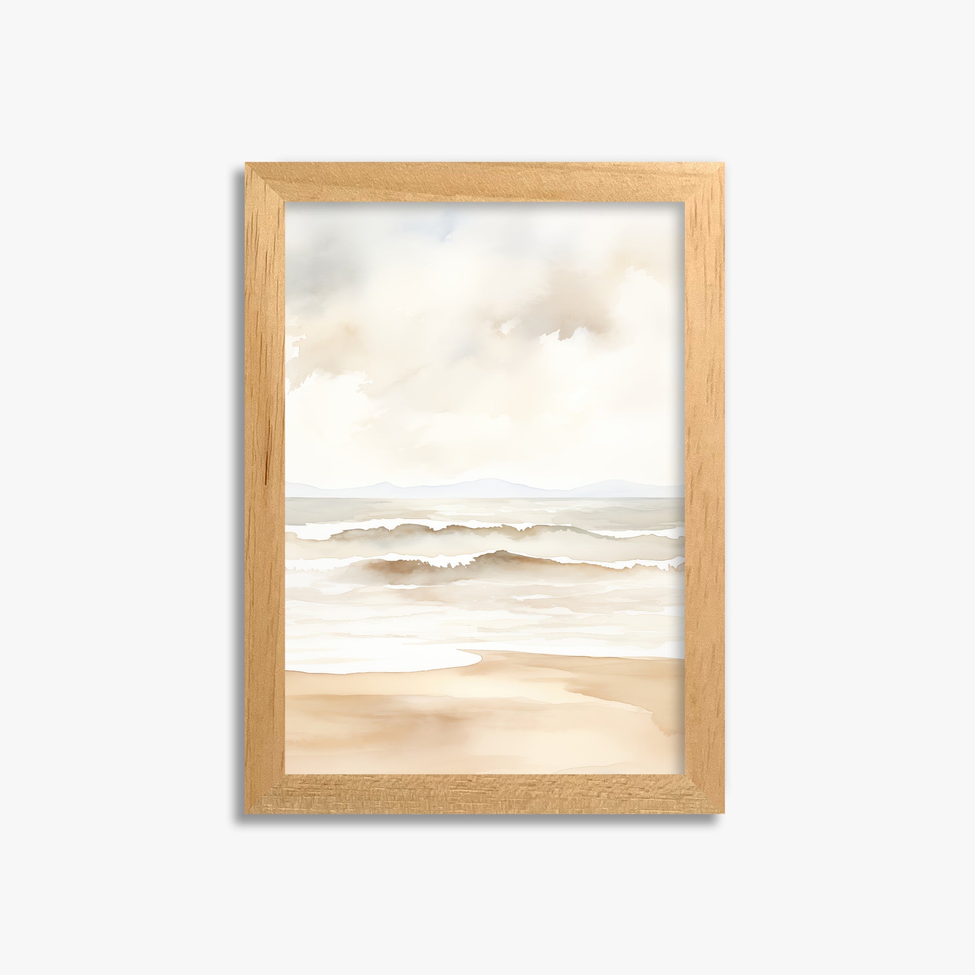 Serenity Shore, 21x30cm Framed Poster With Oak Frame