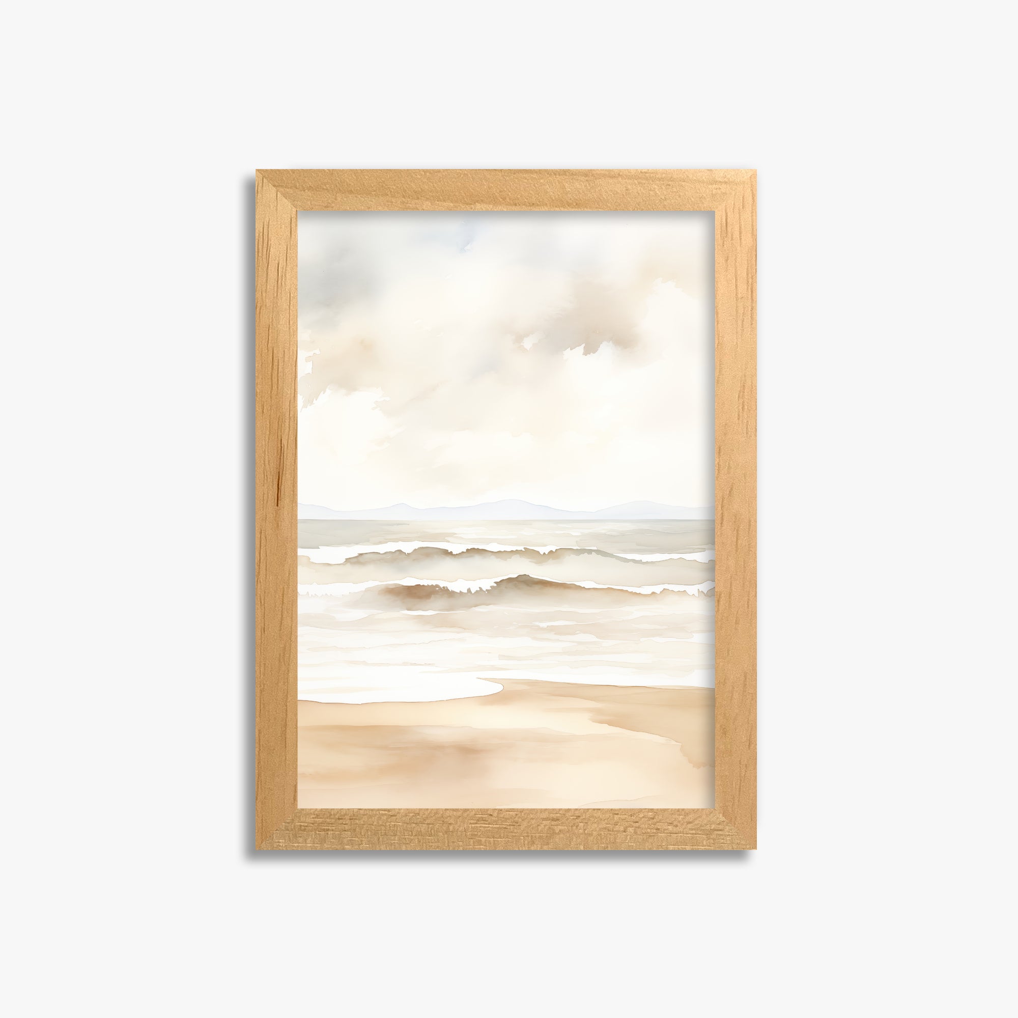 Serenity Shore, 21x30cm Framed Poster With Oak Frame