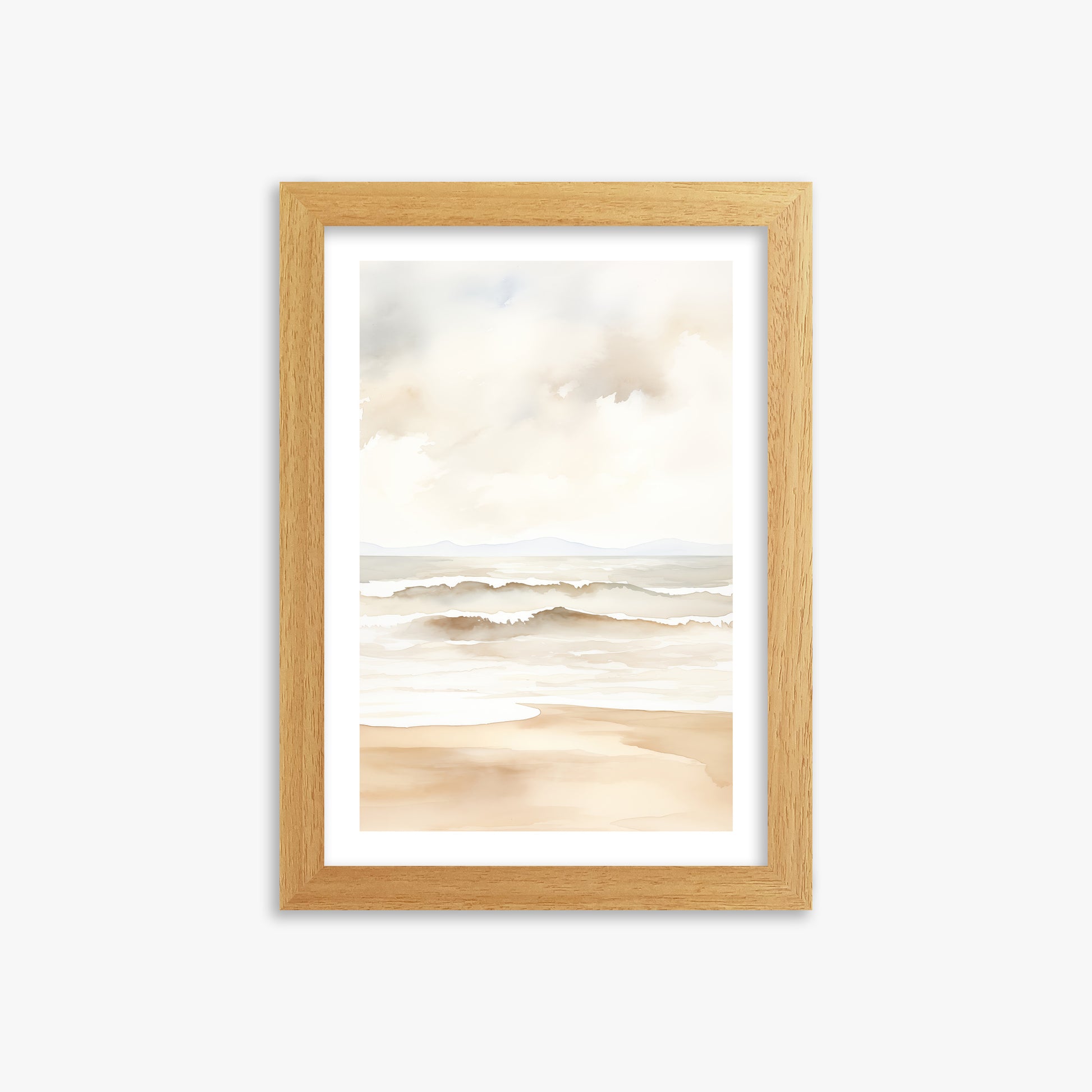 Serenity Shore, 21x30cm Framed Poster With Oak Frame
