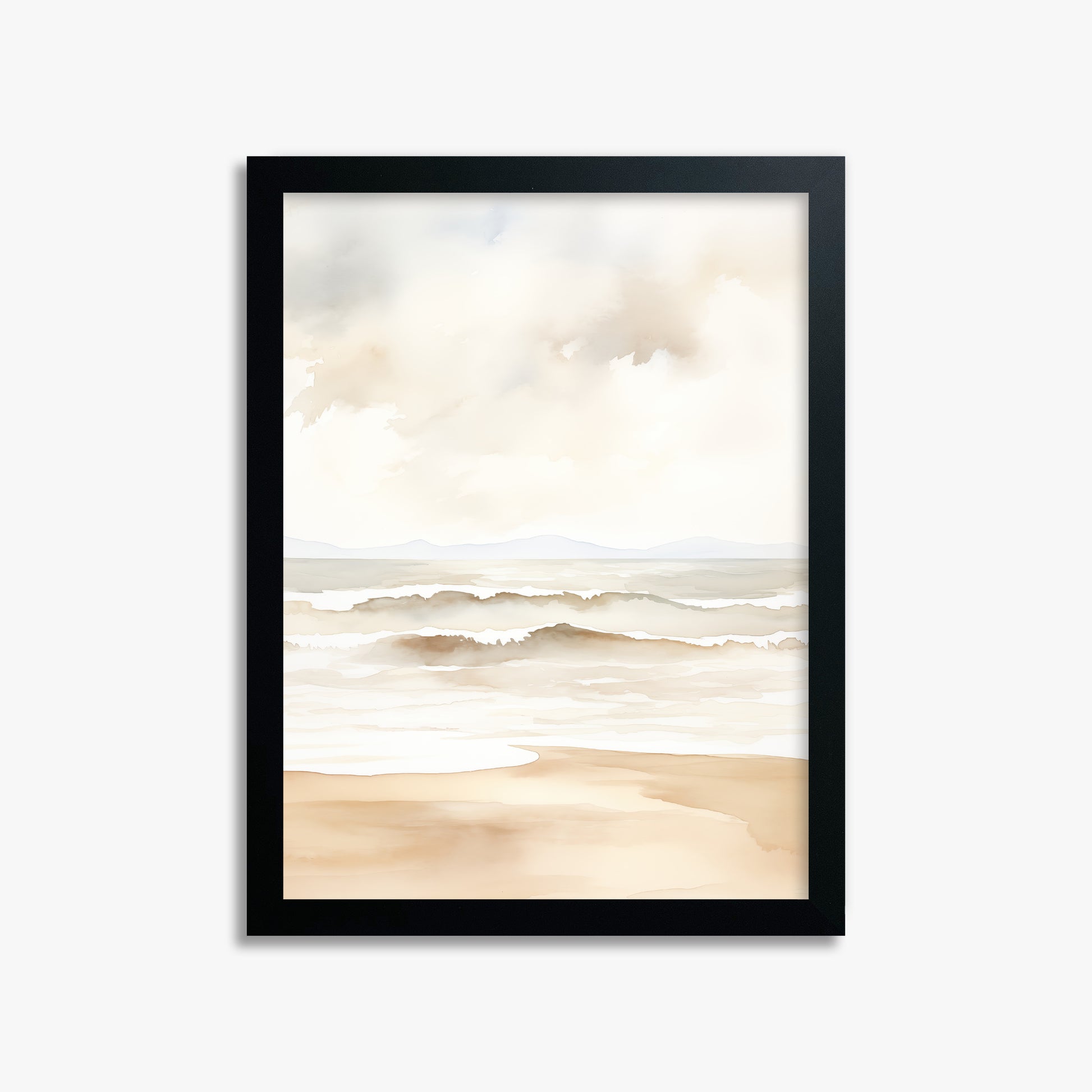 Serenity Shore, 30x40cm Framed Poster With Black Frame