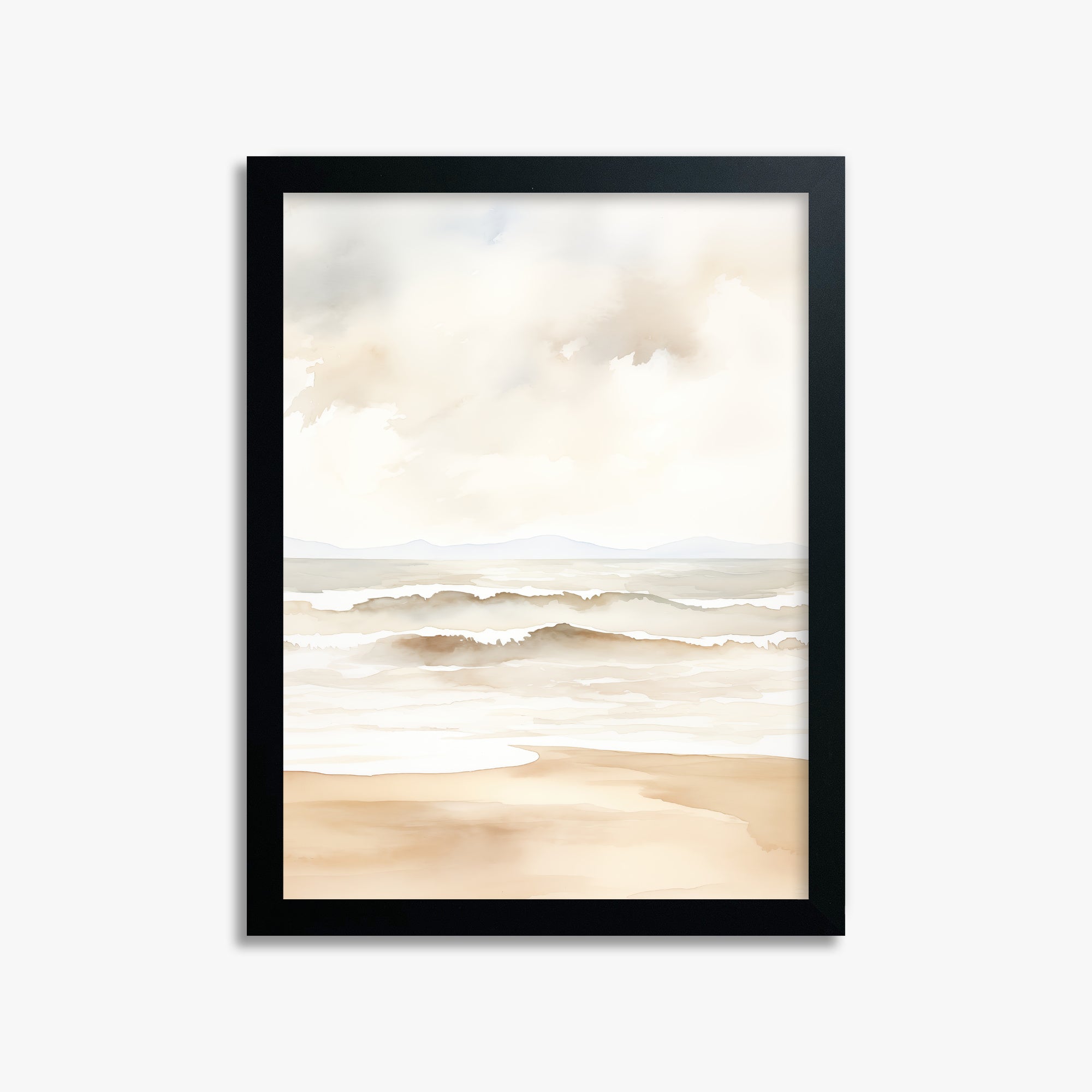 Serenity Shore, 30x40cm Framed Poster With Black Frame