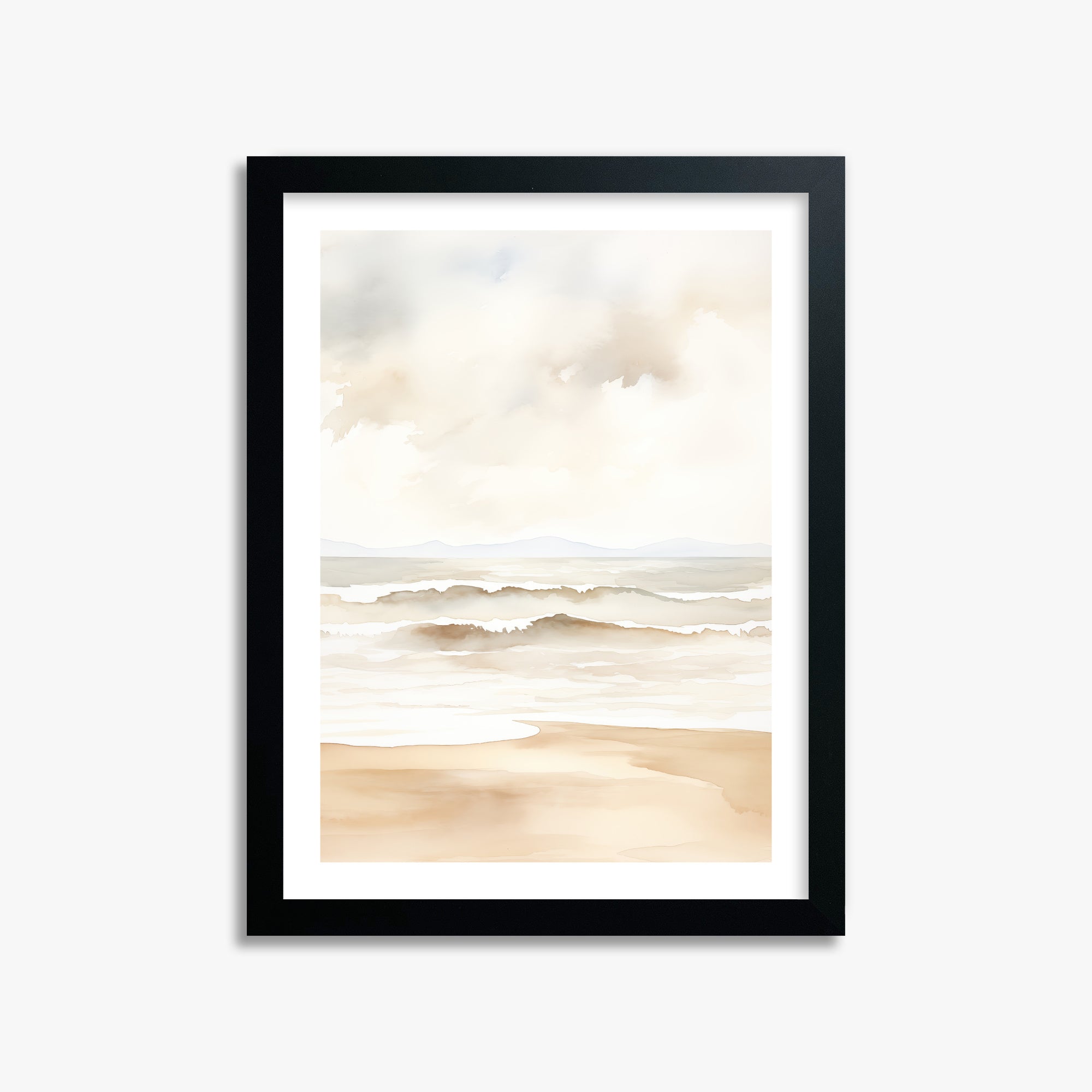Serenity Shore, 30x40cm Framed Poster With Black Frame