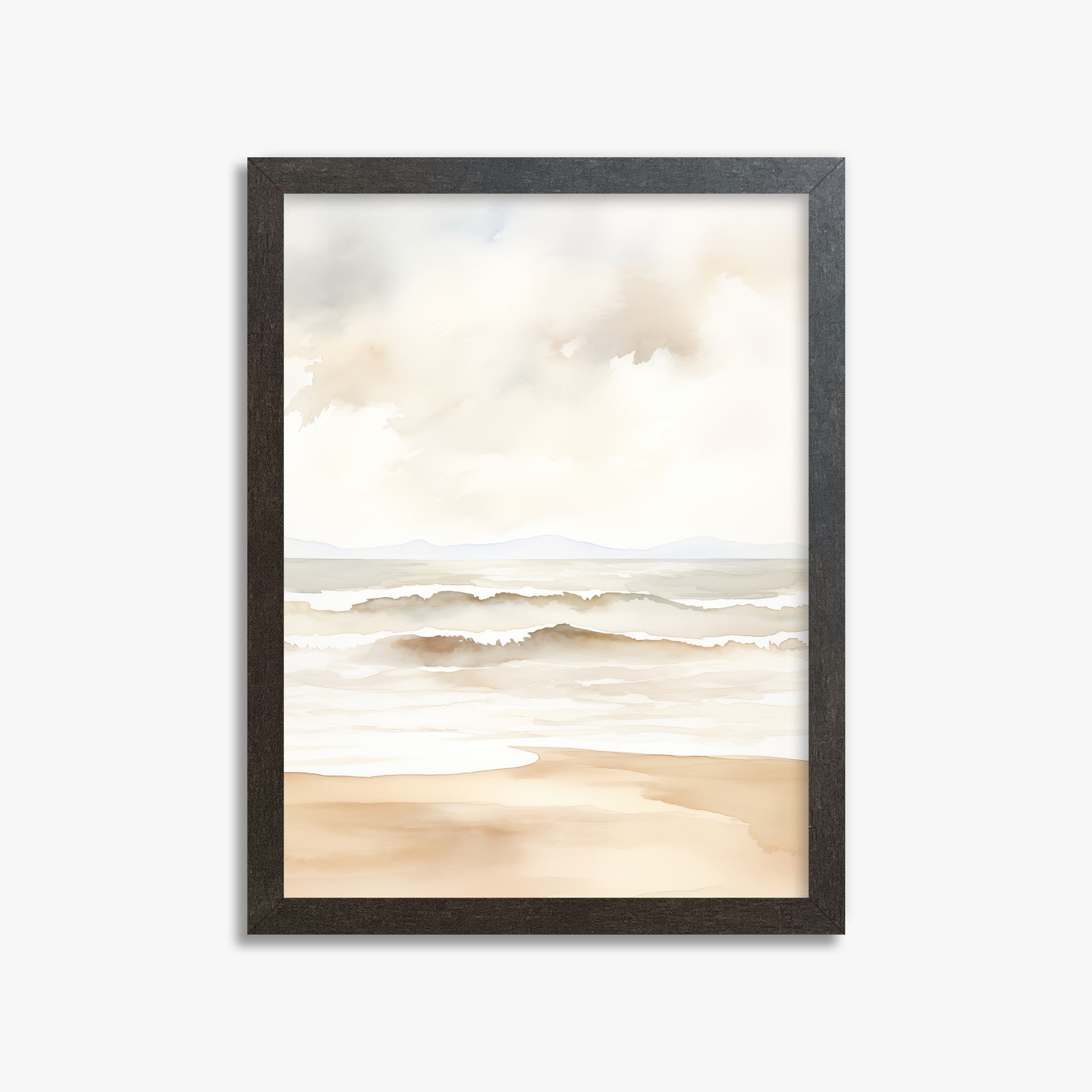 Serenity Shore, 30x40cm Framed Poster With Espresso Frame