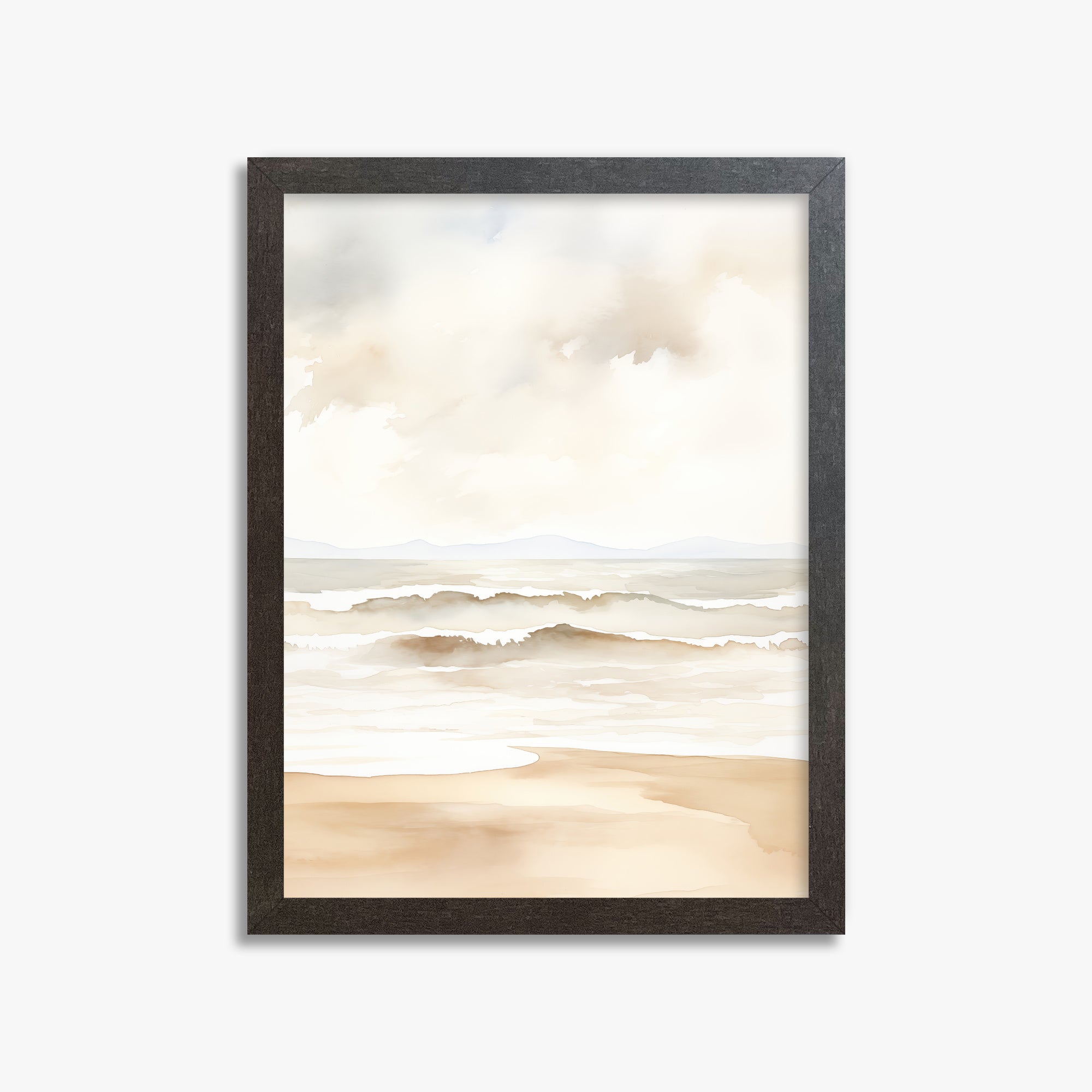Serenity Shore, 30x40cm Framed Poster With Espresso Frame