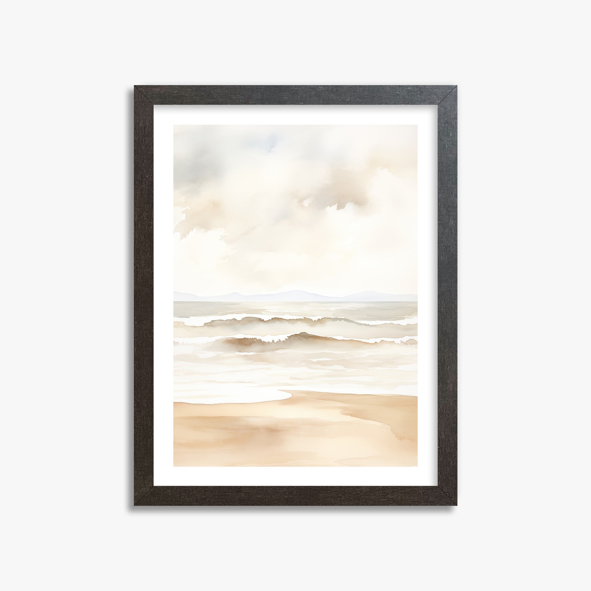 Serenity Shore, 30x40cm Framed Poster With Espresso Frame