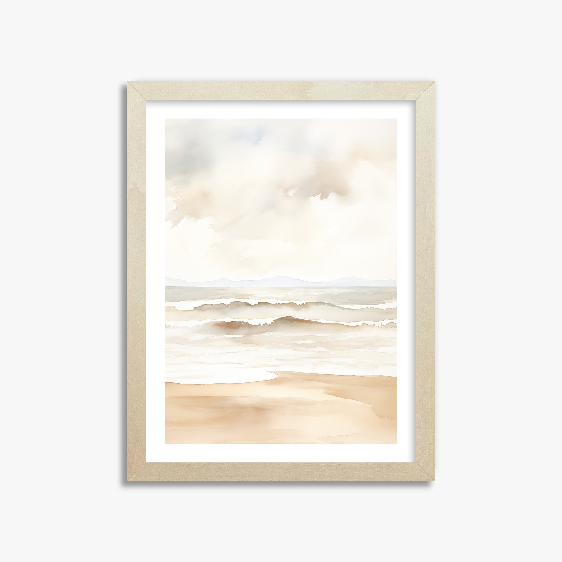 Serenity Shore, 30x40cm Framed Poster With Lime Wood Frame
