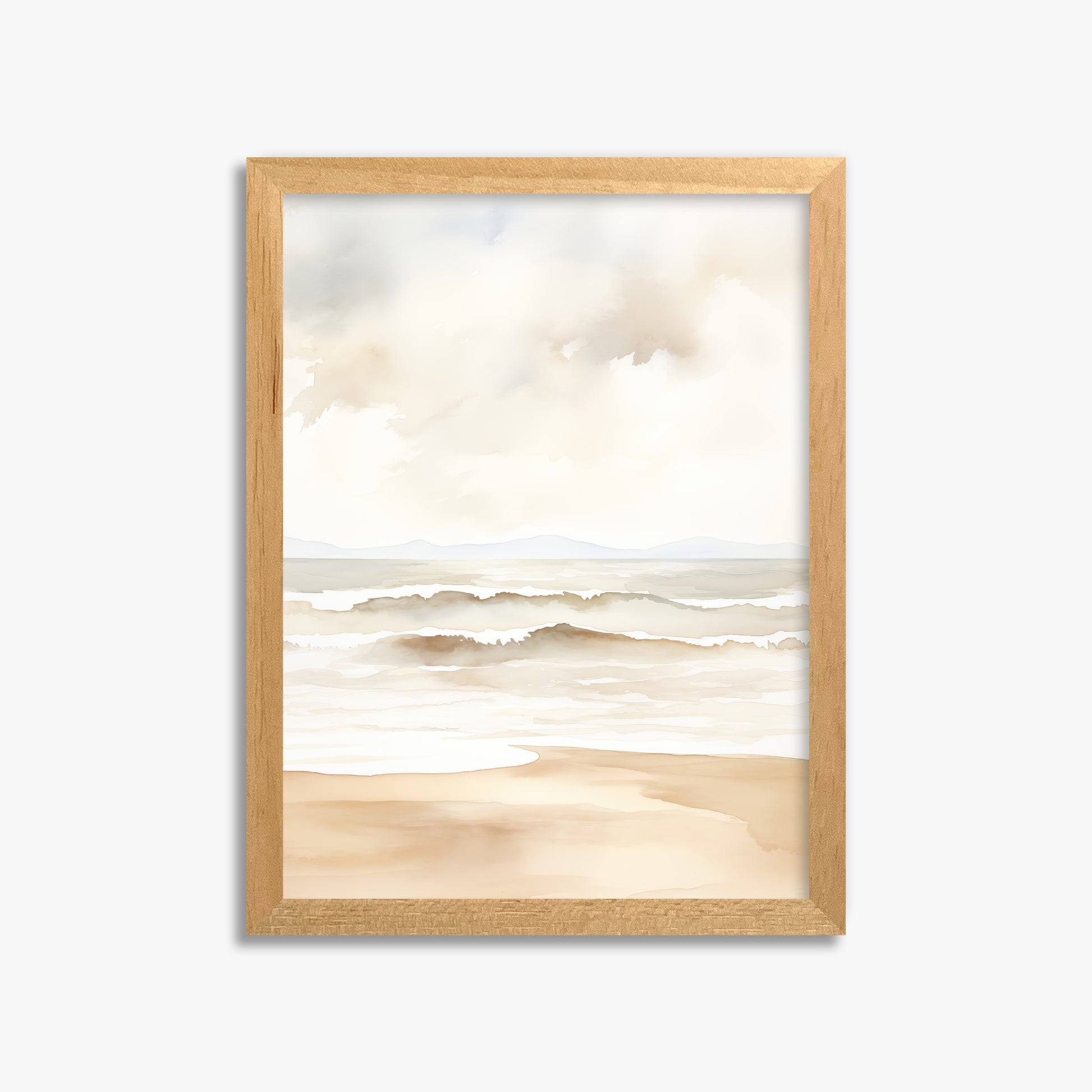 Serenity Shore, 30x40cm Framed Poster With Oak Frame