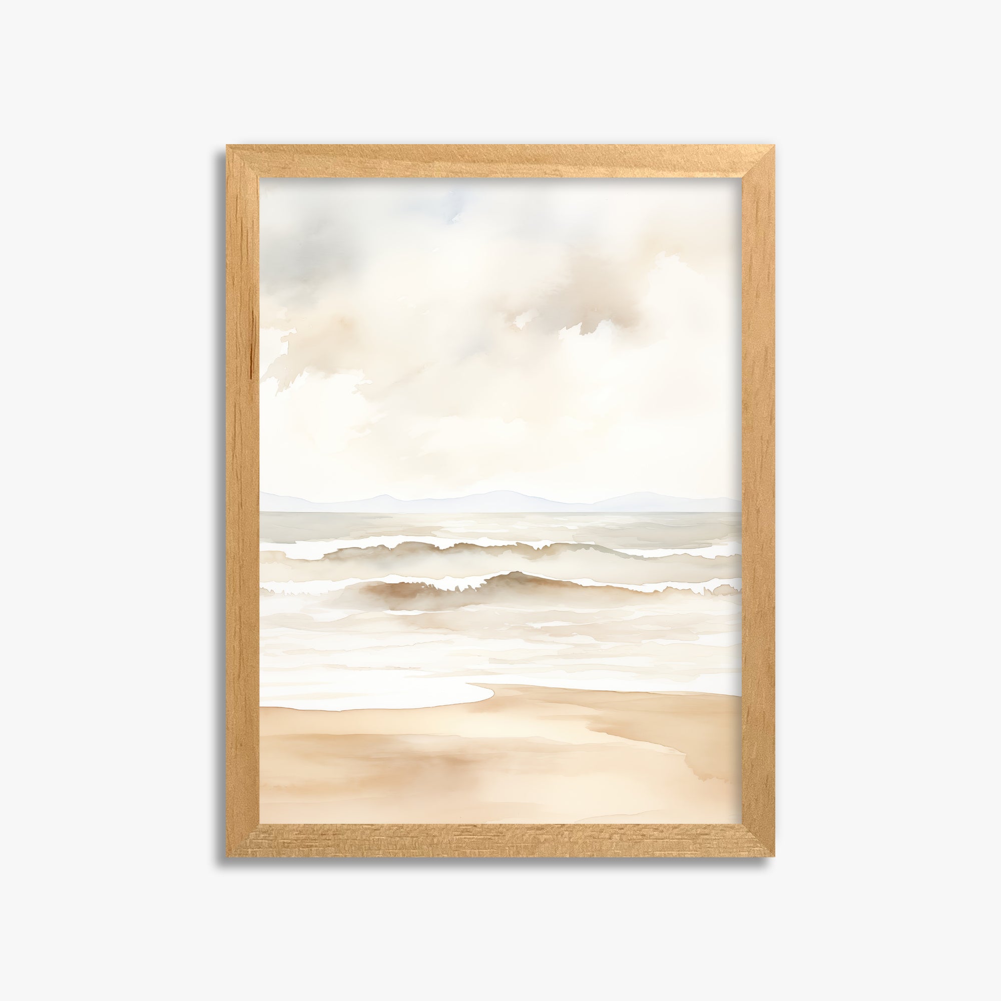 Serenity Shore, 30x40cm Framed Poster With Oak Frame