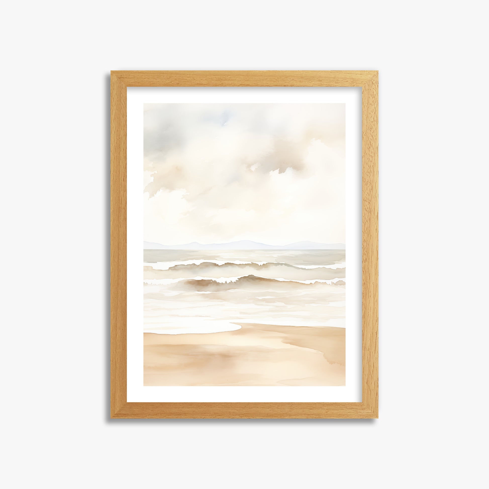 Serenity Shore, 30x40cm Framed Poster With Oak Frame