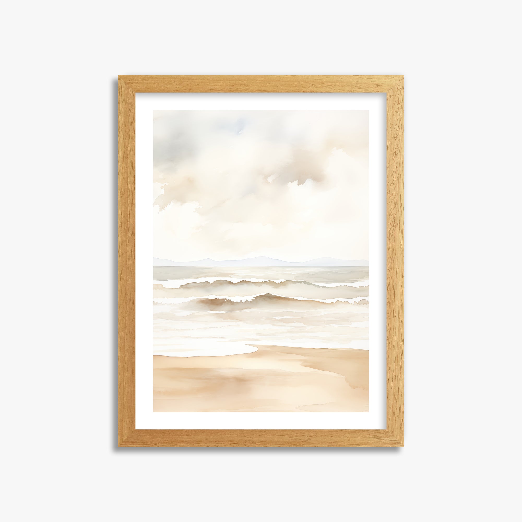 Serenity Shore, 30x40cm Framed Poster With Oak Frame