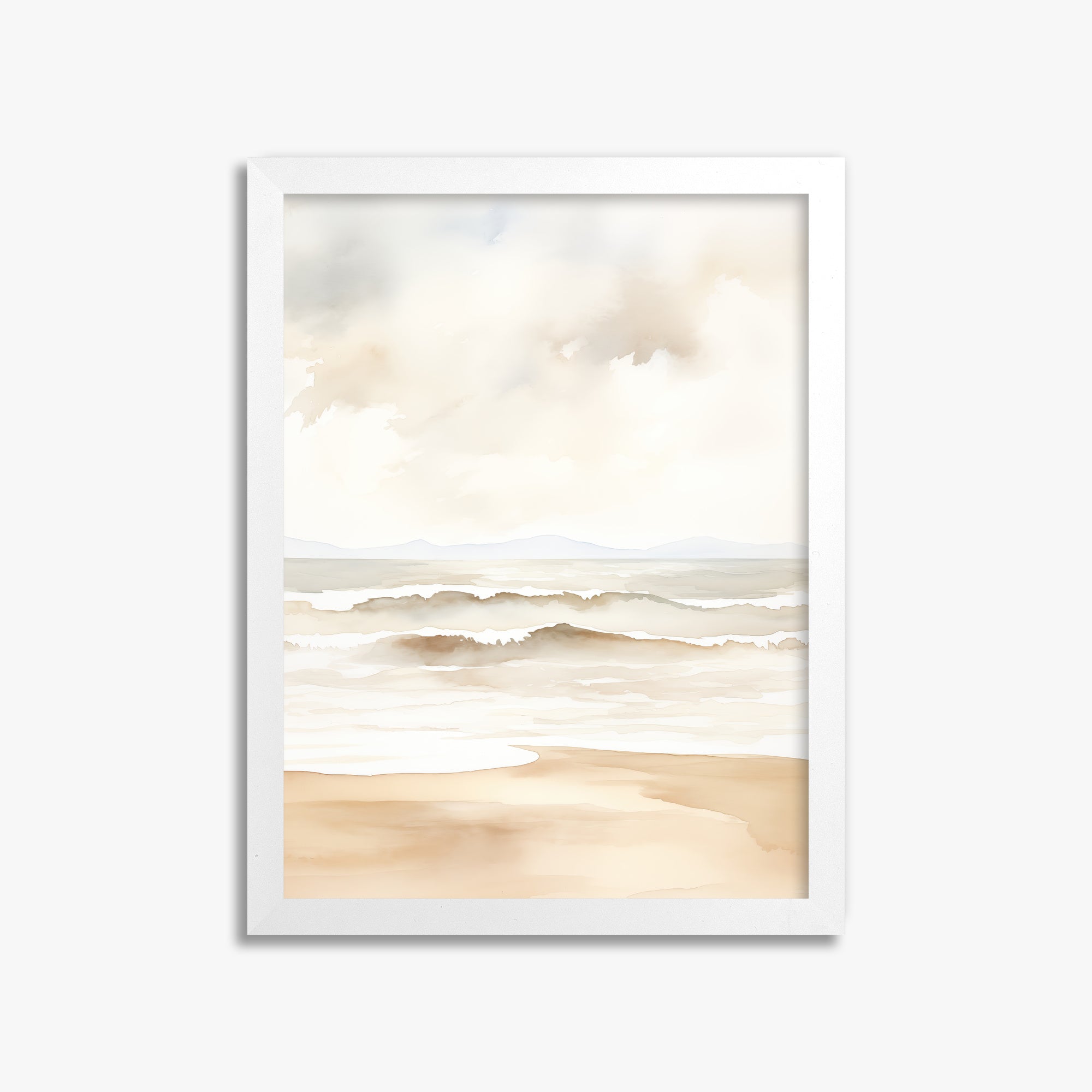 Serenity Shore, 30x40cm Framed Poster With White Frame
