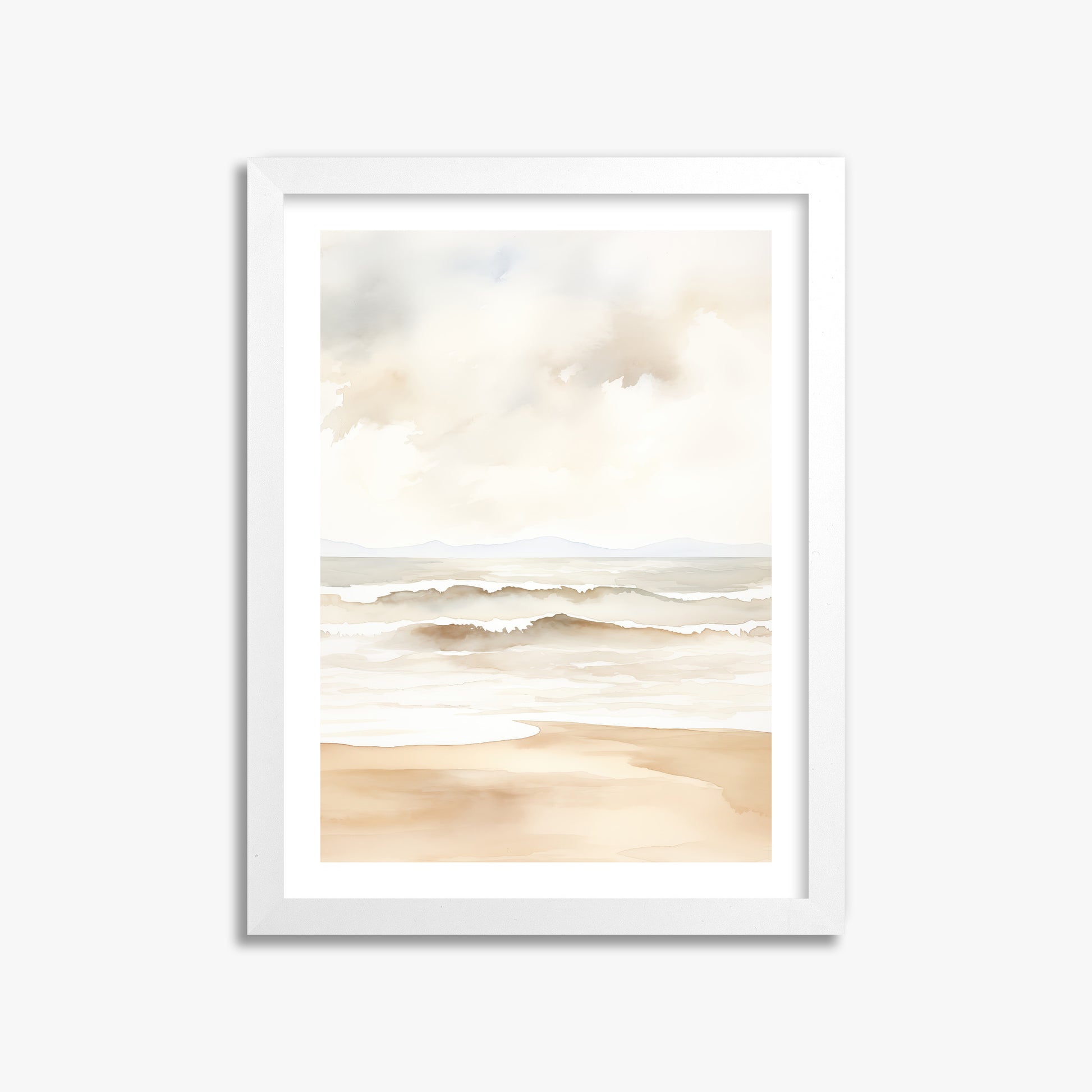 Serenity Shore, 30x40cm Framed Poster With White Frame