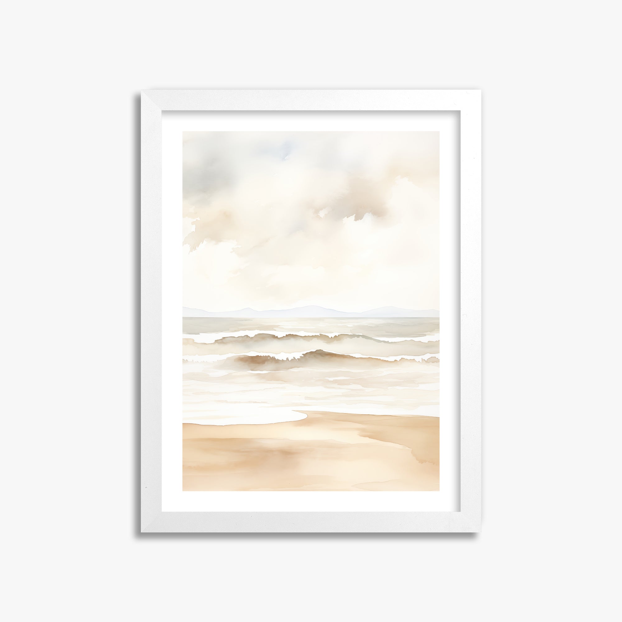 Serenity Shore, 30x40cm Framed Poster With White Frame