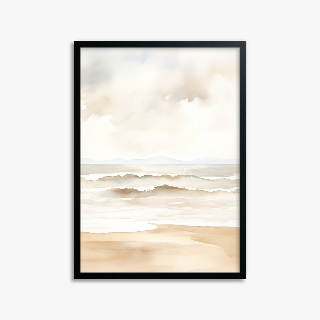 Serenity Shore, 50x70cm Framed Poster With Black Frame