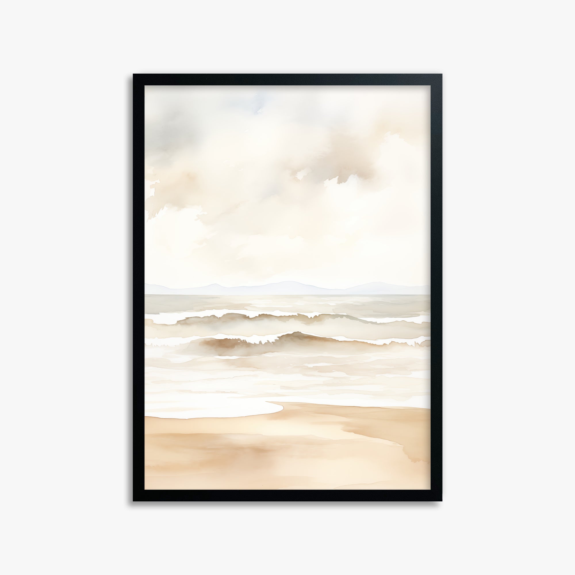 Serenity Shore, 50x70cm Framed Poster With Black Frame