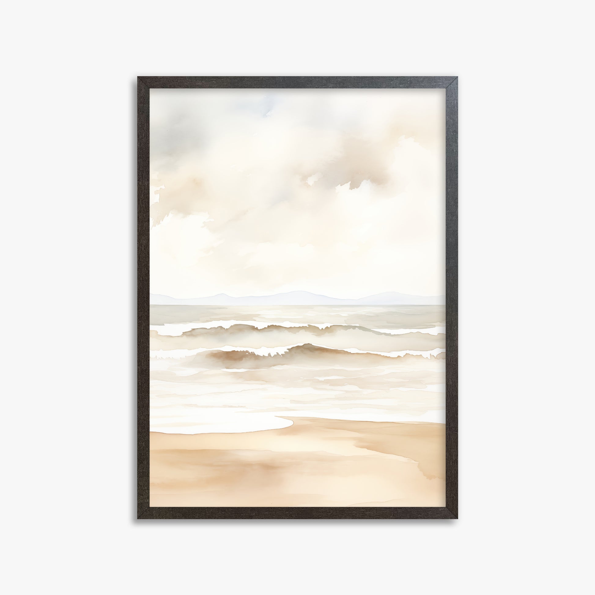 Serenity Shore, 50x70cm Framed Poster With Espresso Frame
