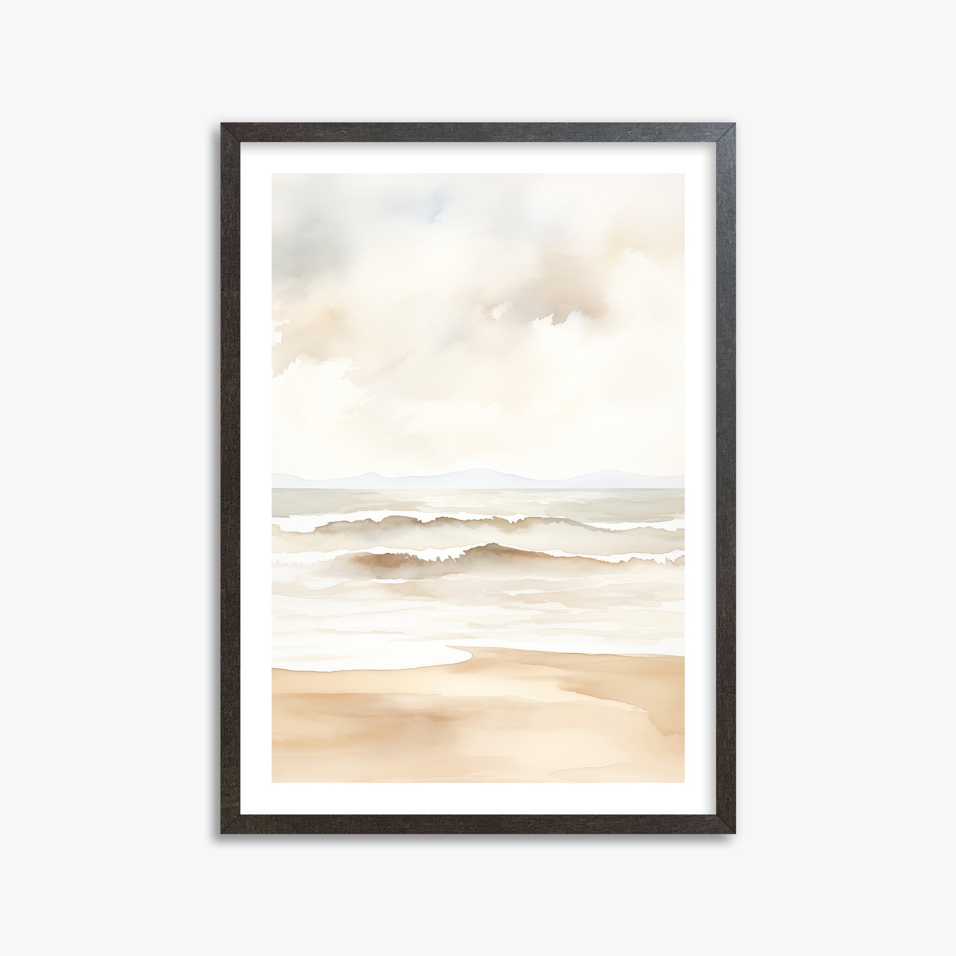 Serenity Shore, 50x70cm Framed Poster With Espresso Frame