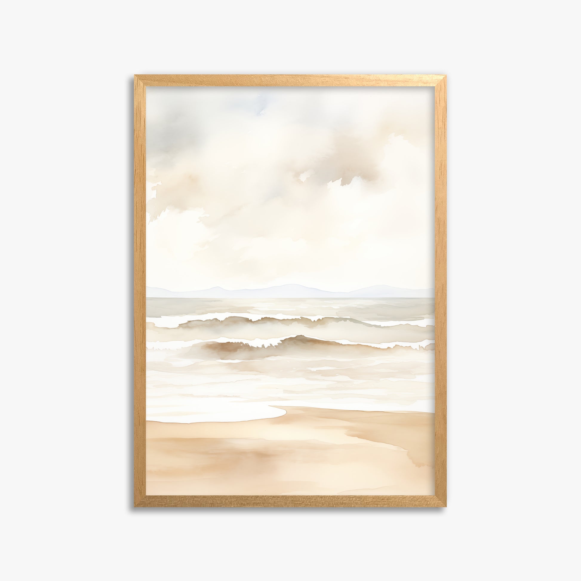 Serenity Shore, 50x70cm Framed Poster With Oak Frame