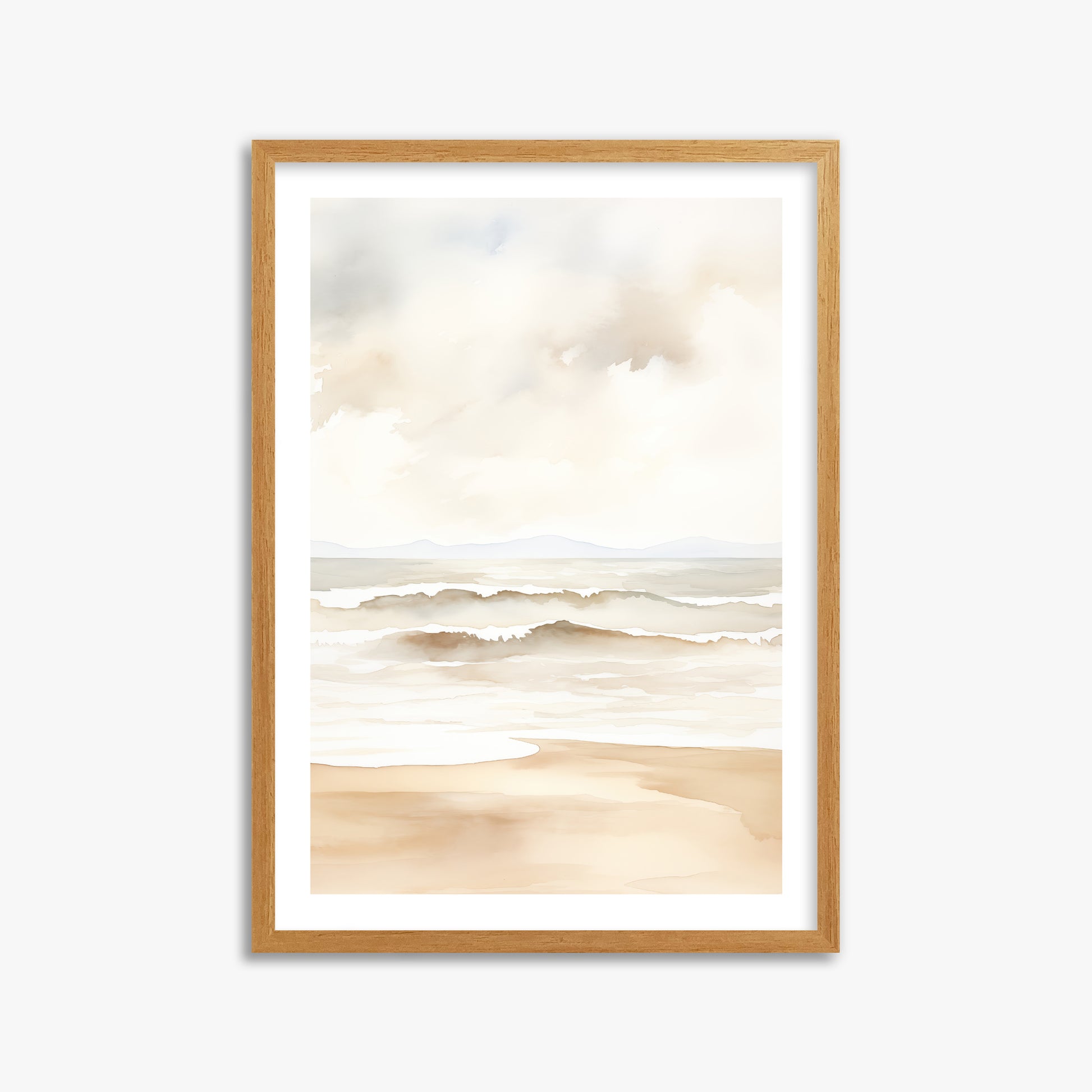 Serenity Shore, 50x70cm Framed Poster With Oak Frame