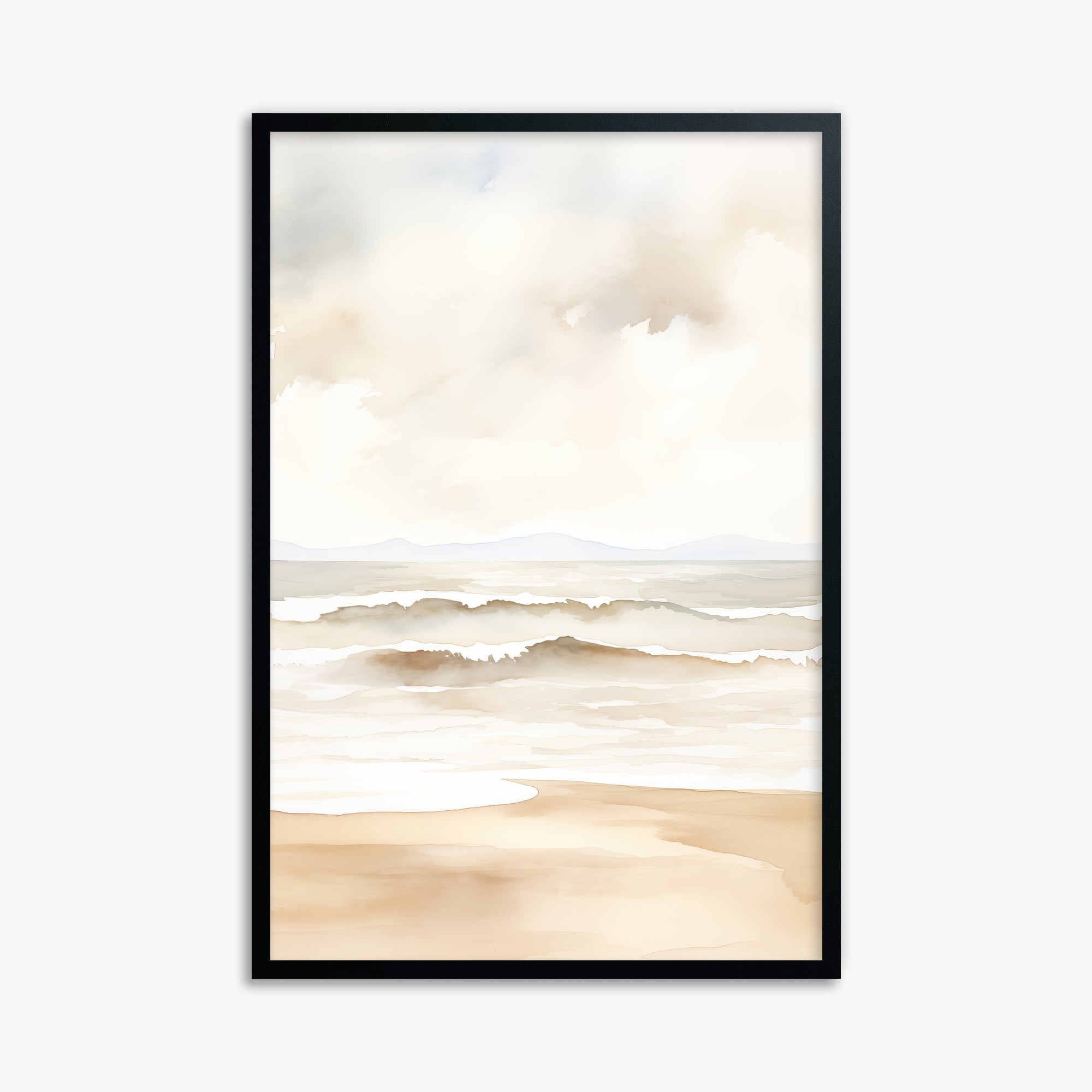 Serenity Shore, 61x91cm Framed Poster With Black Frame