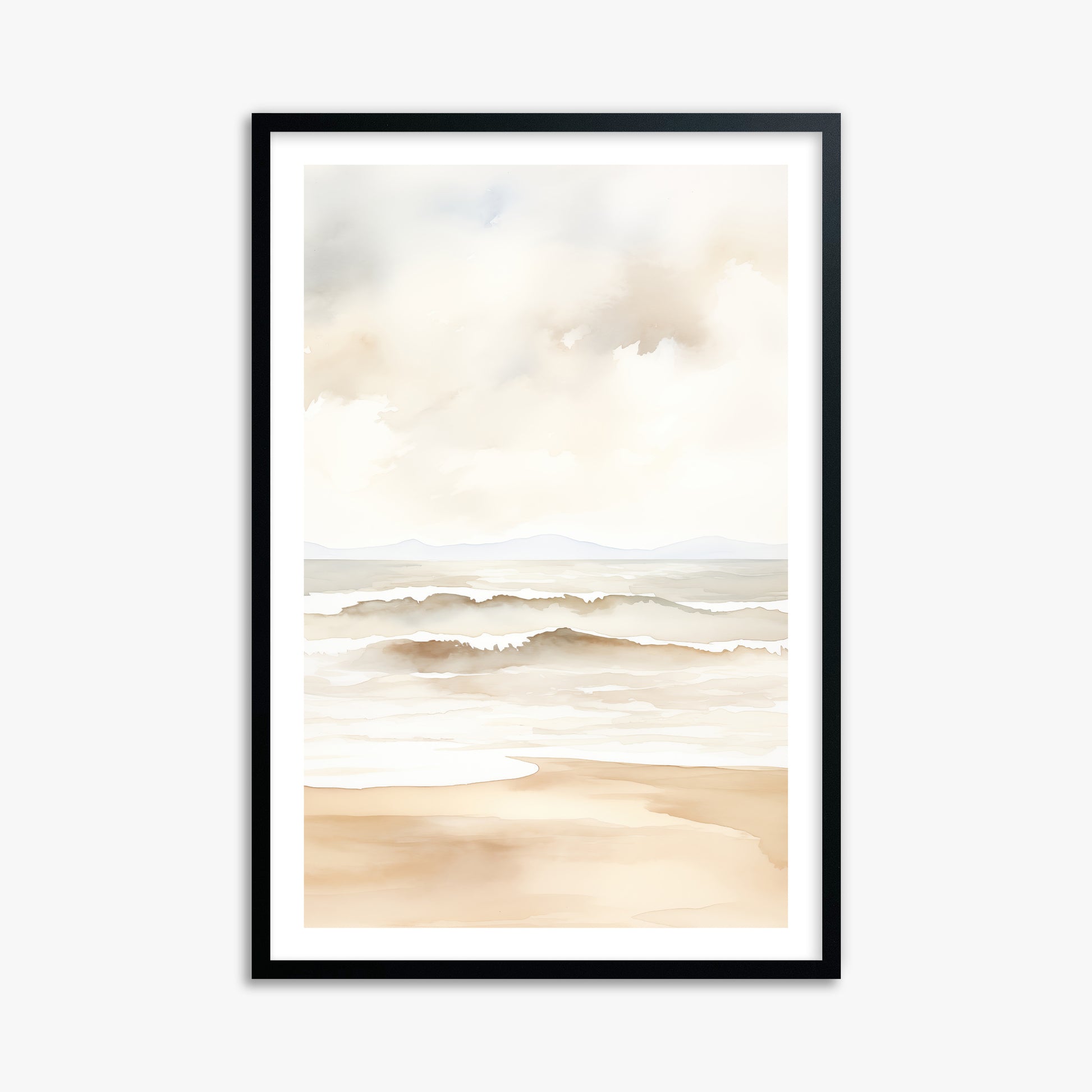 Serenity Shore, 61x91cm Framed Poster With Black Frame