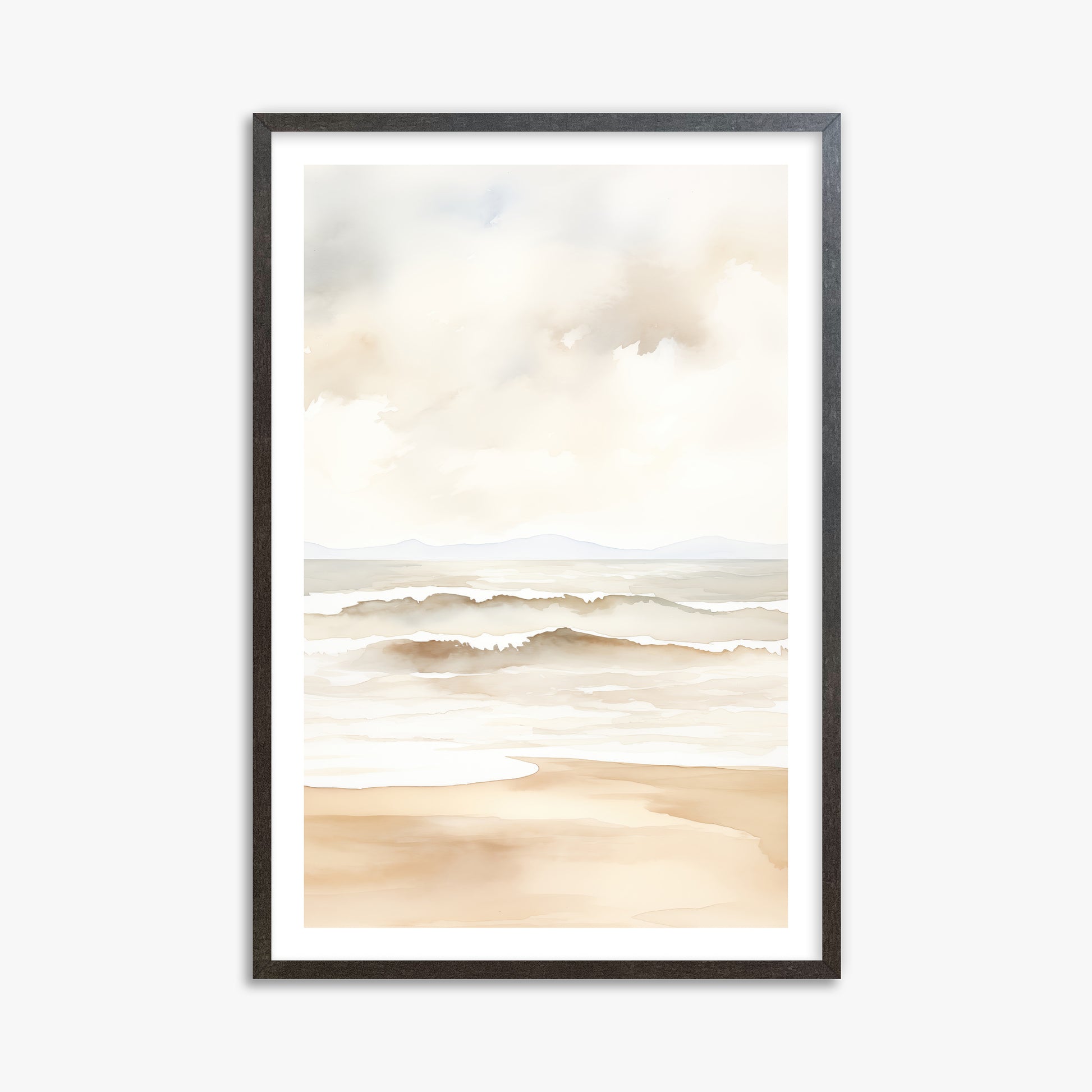 Serenity Shore, 61x91cm Framed Poster With Espresso Frame