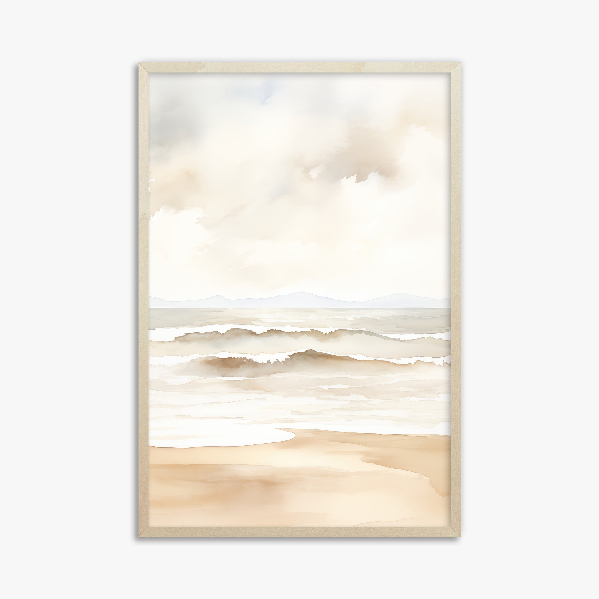 Serenity Shore, 61x91cm Framed Poster With Lime Wood Frame