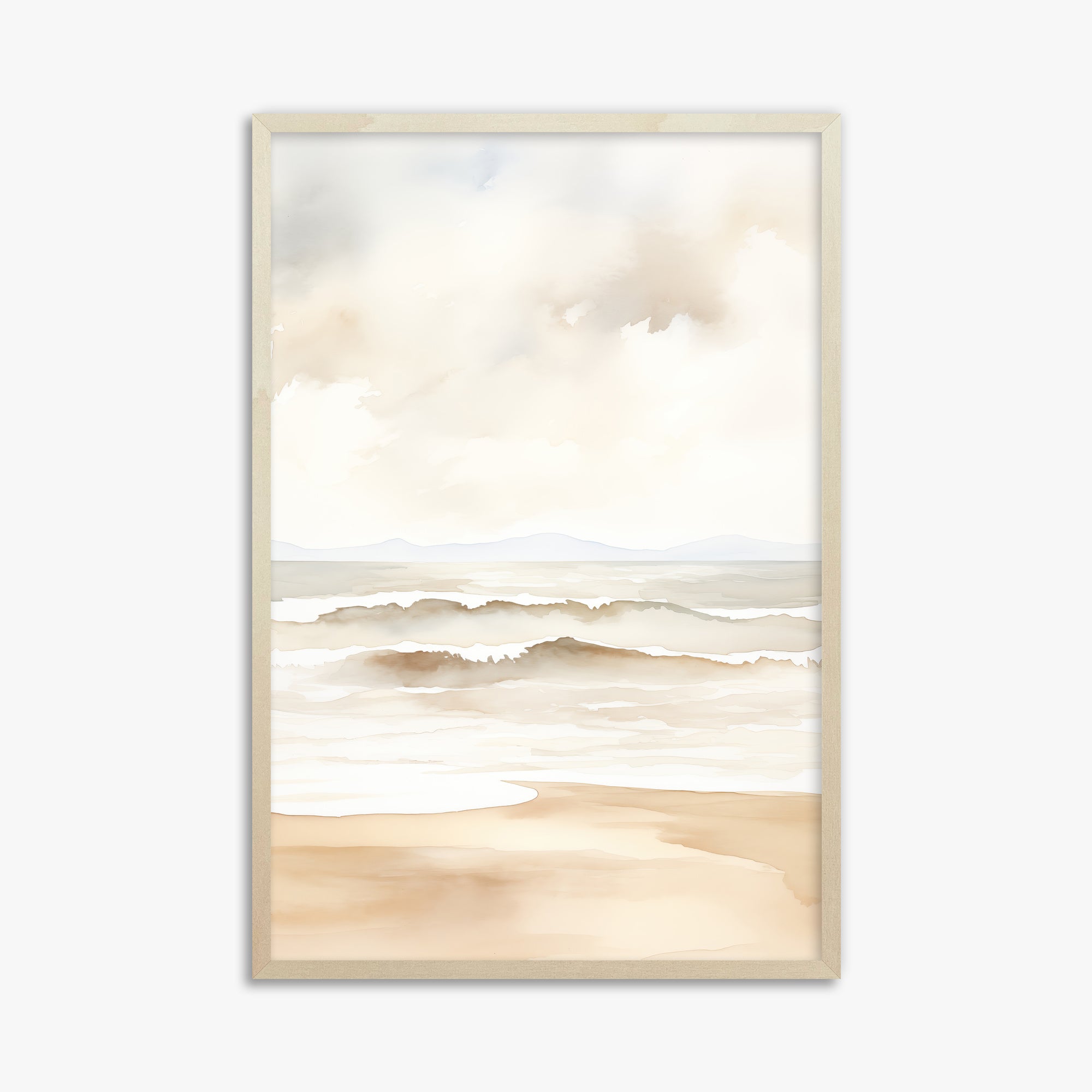 Serenity Shore, 61x91cm Framed Poster With Lime Wood Frame