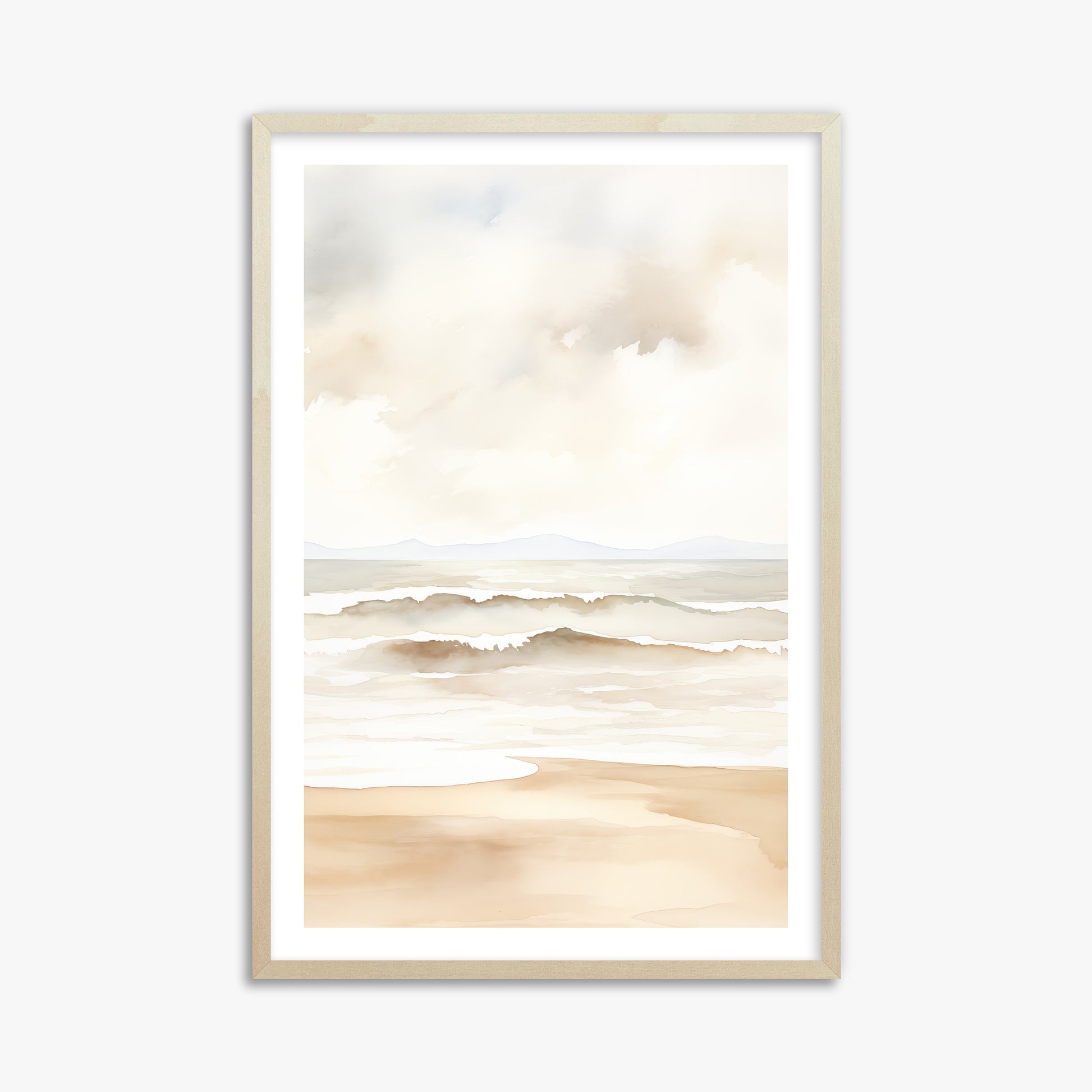 Serenity Shore, 61x91cm Framed Poster With Lime Wood Frame