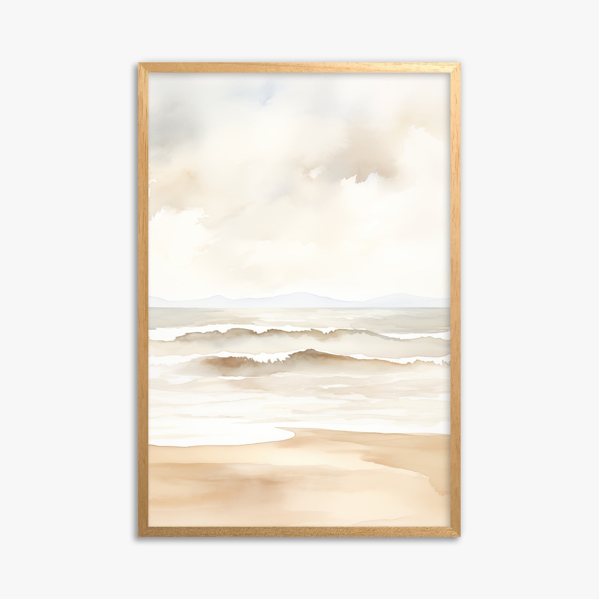 Serenity Shore, 61x91cm Framed Poster With Oak Frame
