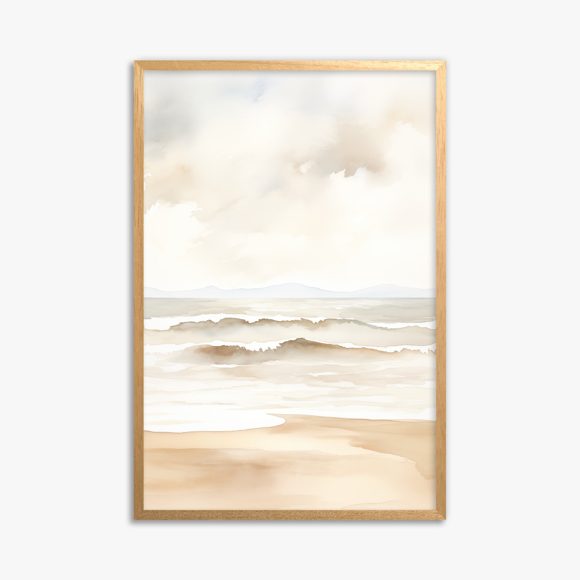 Serenity Shore, 61x91cm Framed Poster With Oak Frame