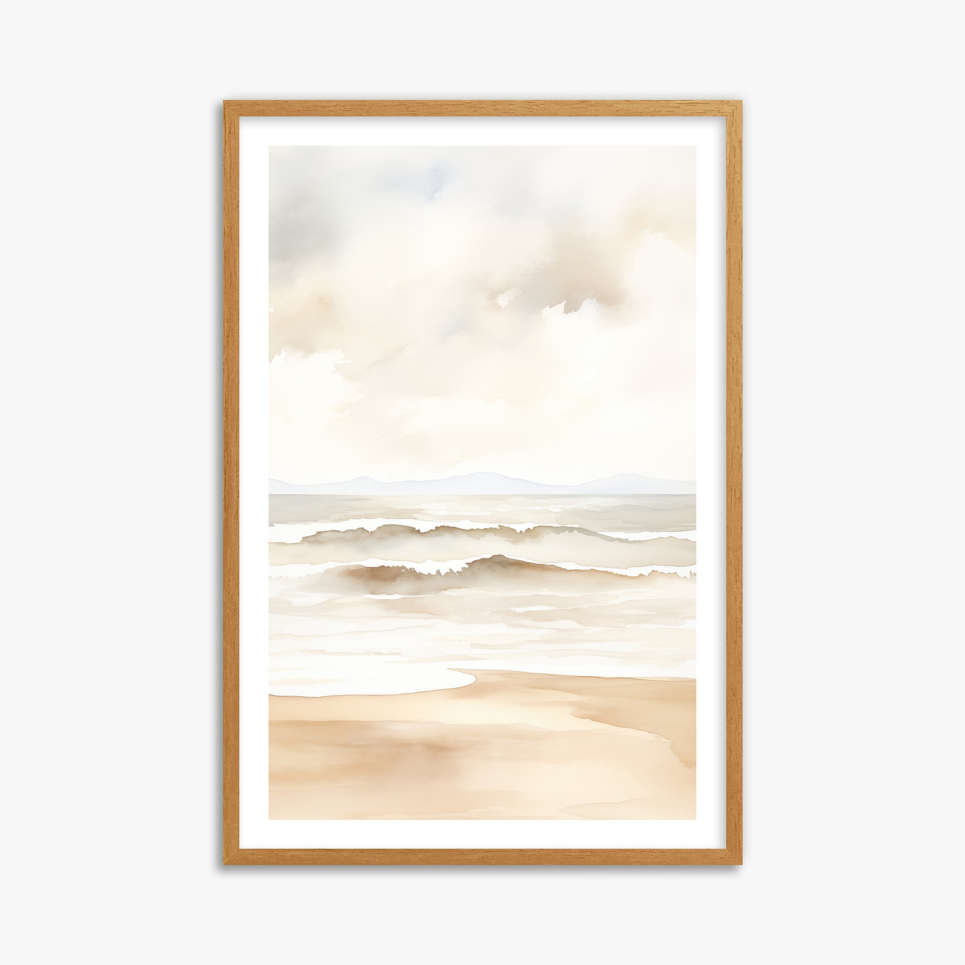 Serenity Shore, 61x91cm Framed Poster With Oak Frame