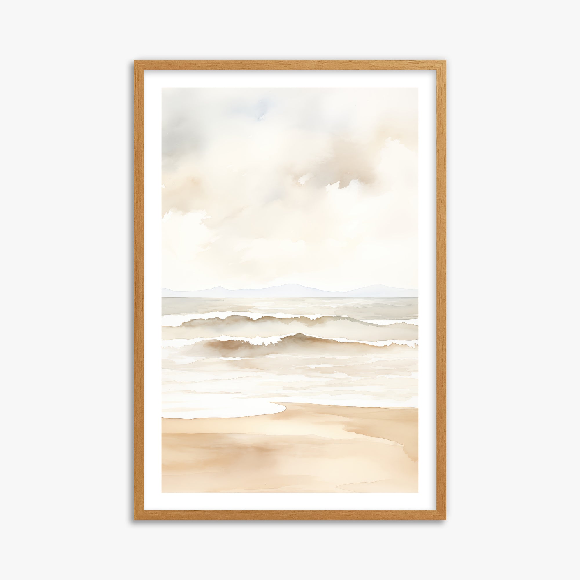 Serenity Shore, 61x91cm Framed Poster With Oak Frame