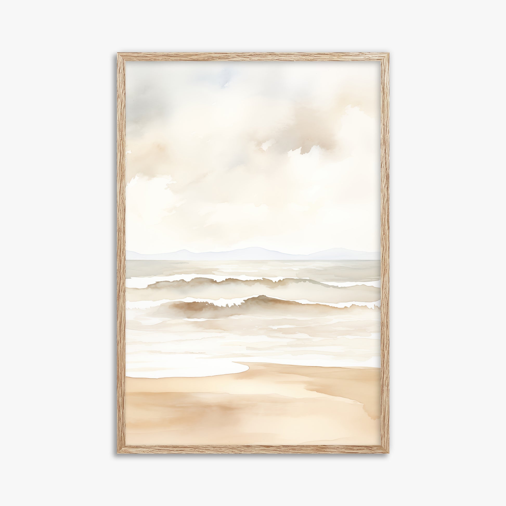 Serenity Shore, 61x91cm Framed Poster With Raw Oak Frame