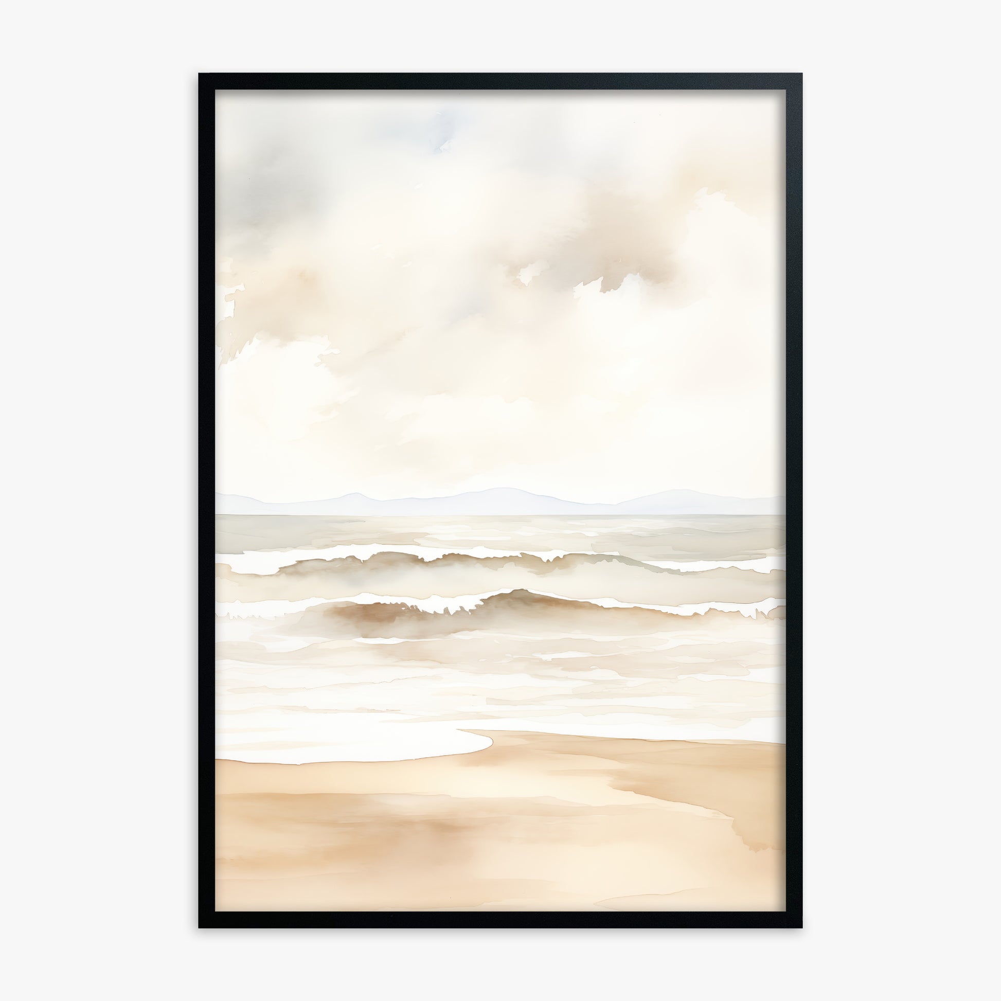Serenity Shore, Black Framed Poster With Black Frame