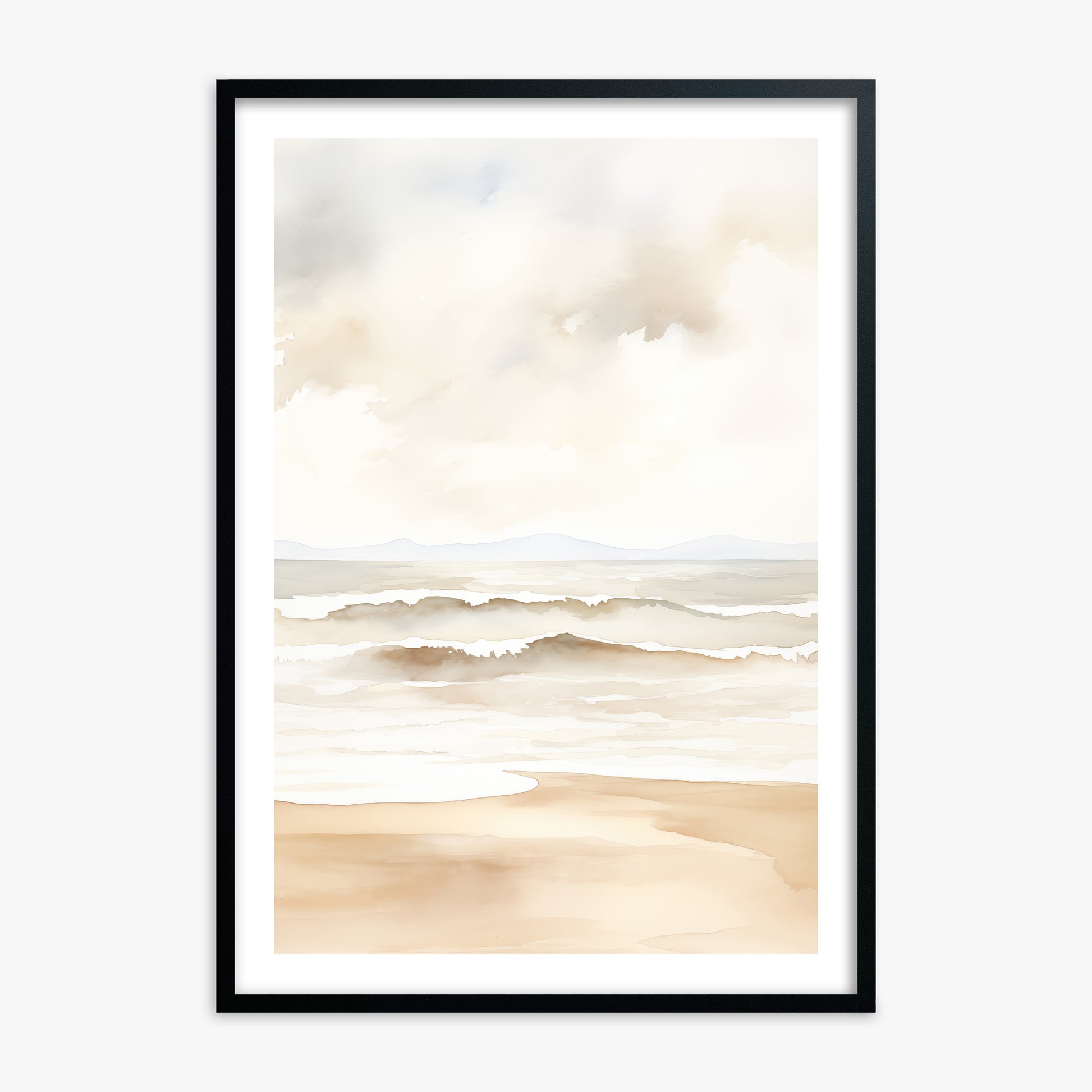 Serenity Shore, 70x100cm Framed Poster With Black Frame