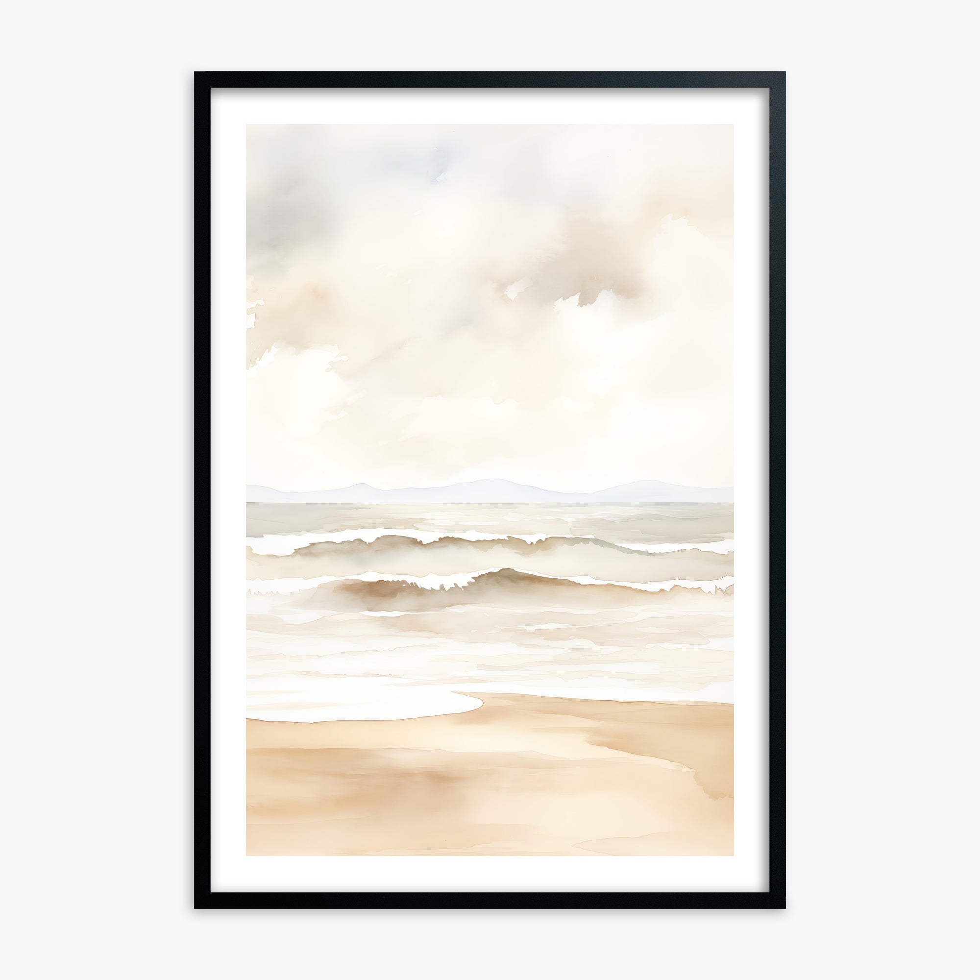 Serenity Shore, 70x100cm Framed Poster With Black Frame