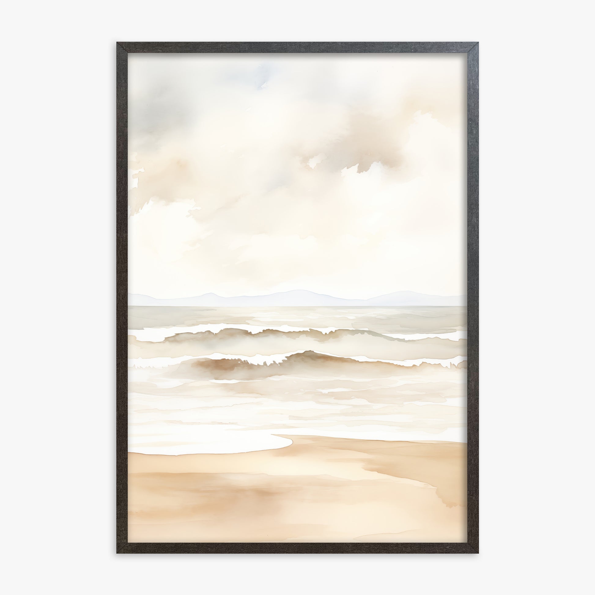 Serenity Shore, 70x100cm Framed Poster With Espresso Frame