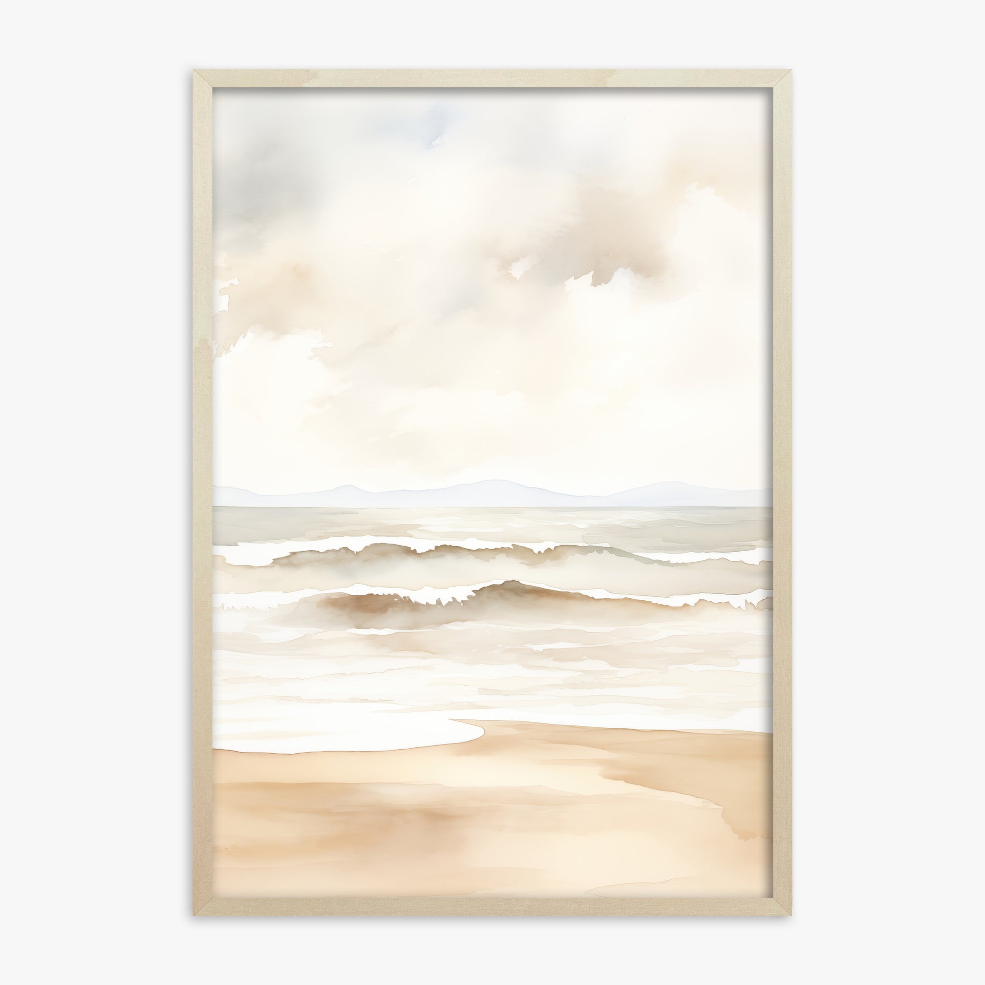 Serenity Shore, 70x100cm Framed Poster With Lime Wood Frame