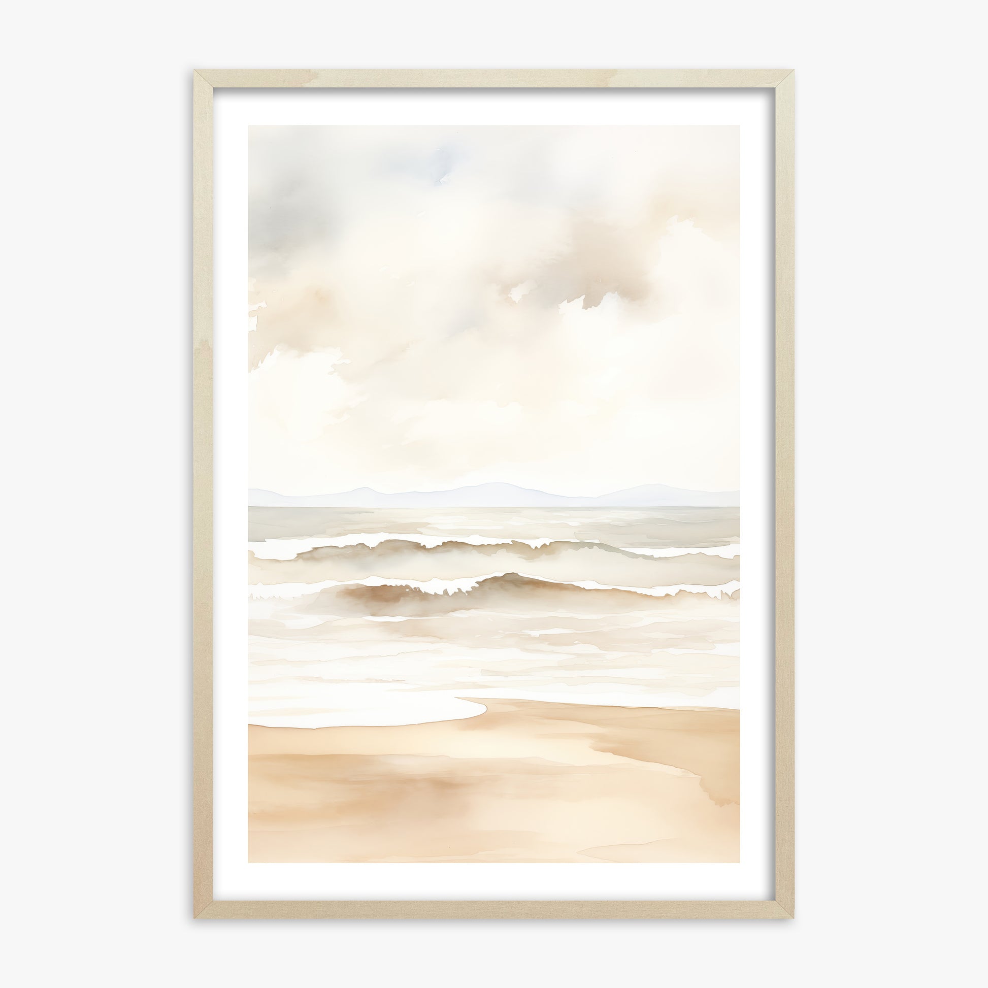 Serenity Shore, 70x100cm Framed Poster With Lime Wood Frame