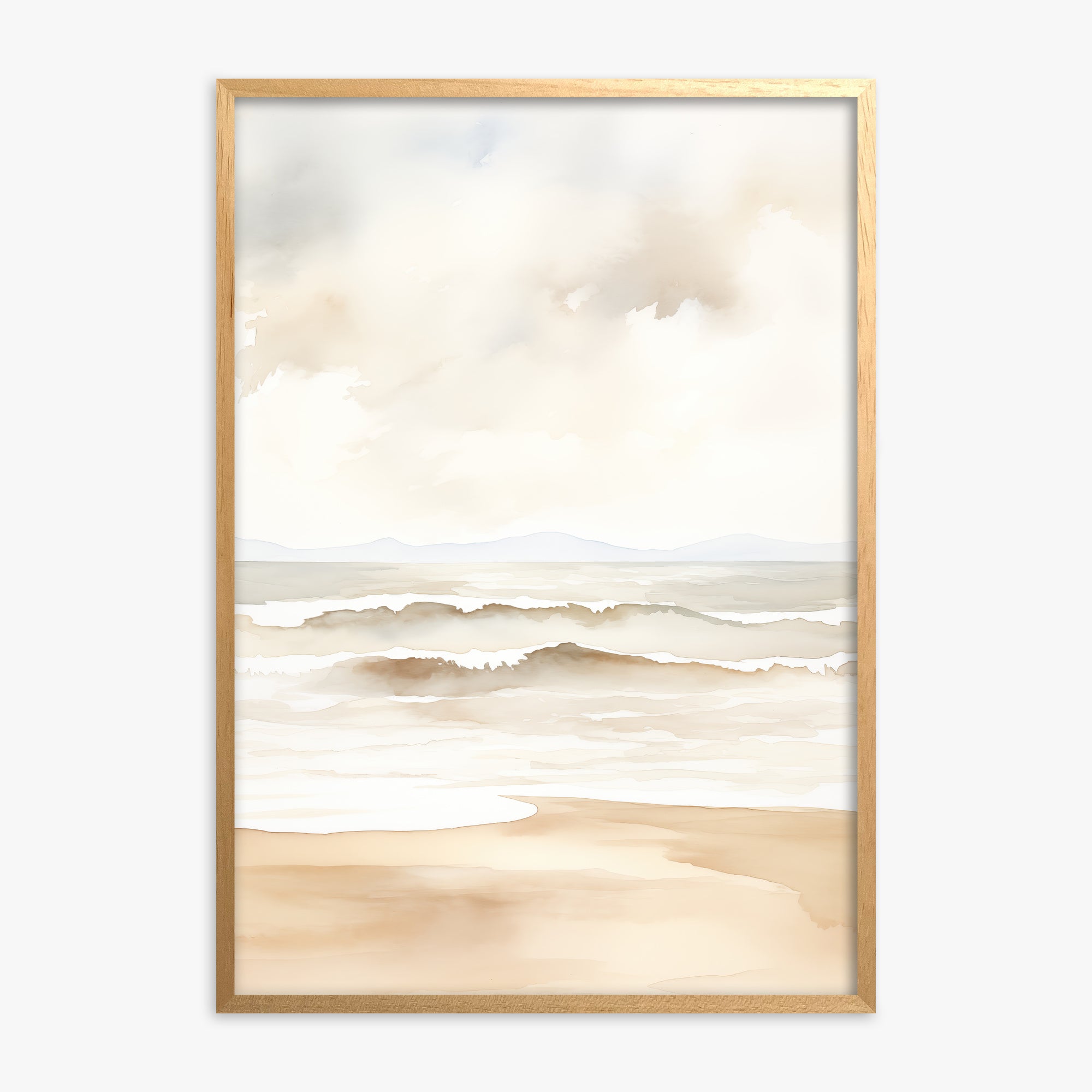 Serenity Shore, Oak Framed Poster With Oak Frame