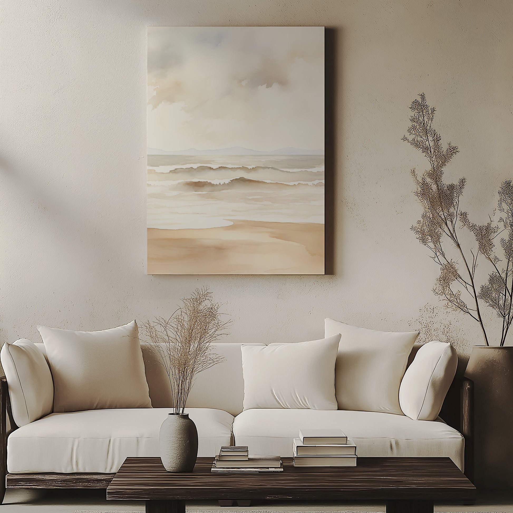 Design Concept No. 57 for Serenity Shore Modern Satin Canvas Poster Art