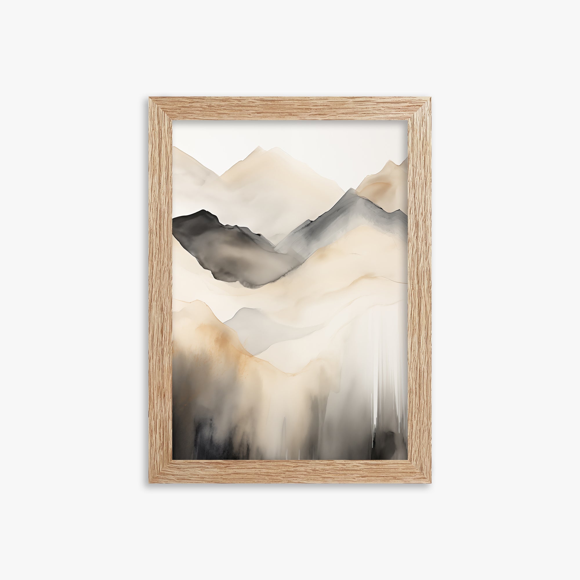 Veiled Cliffs, 21x30cm Framed Poster With Raw Oak Frame
