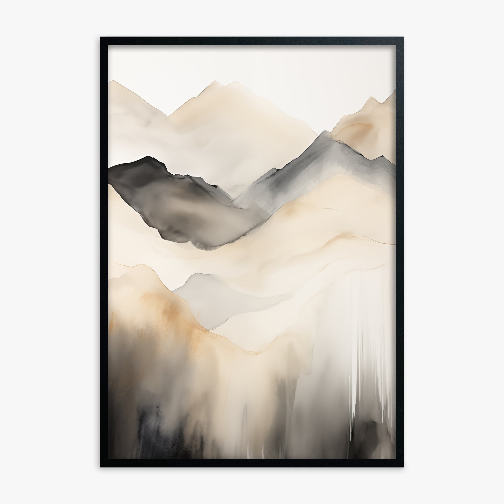 Veiled Cliffs, Black Framed Poster With Black Frame