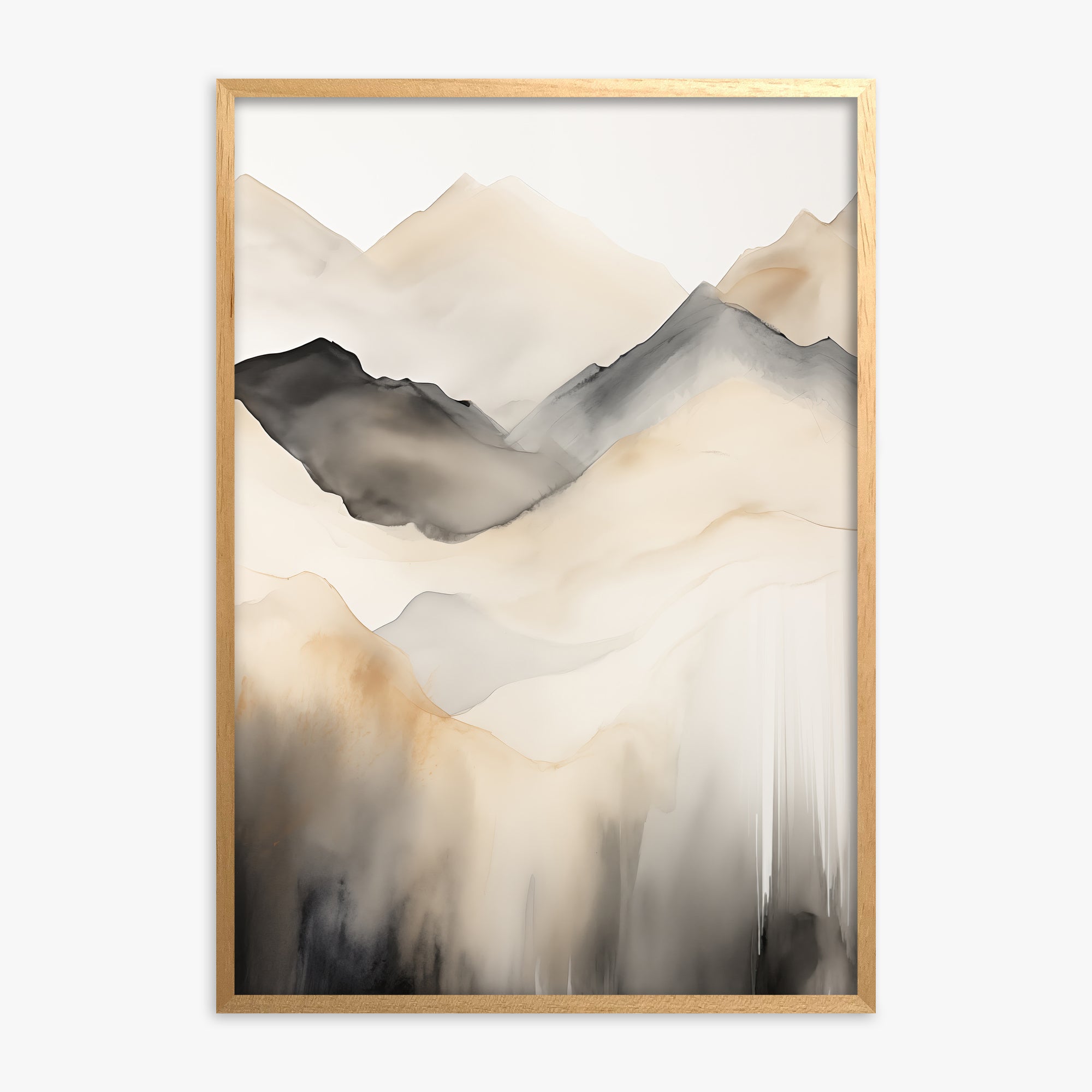 Veiled Cliffs, Oak Framed Poster With Oak Frame