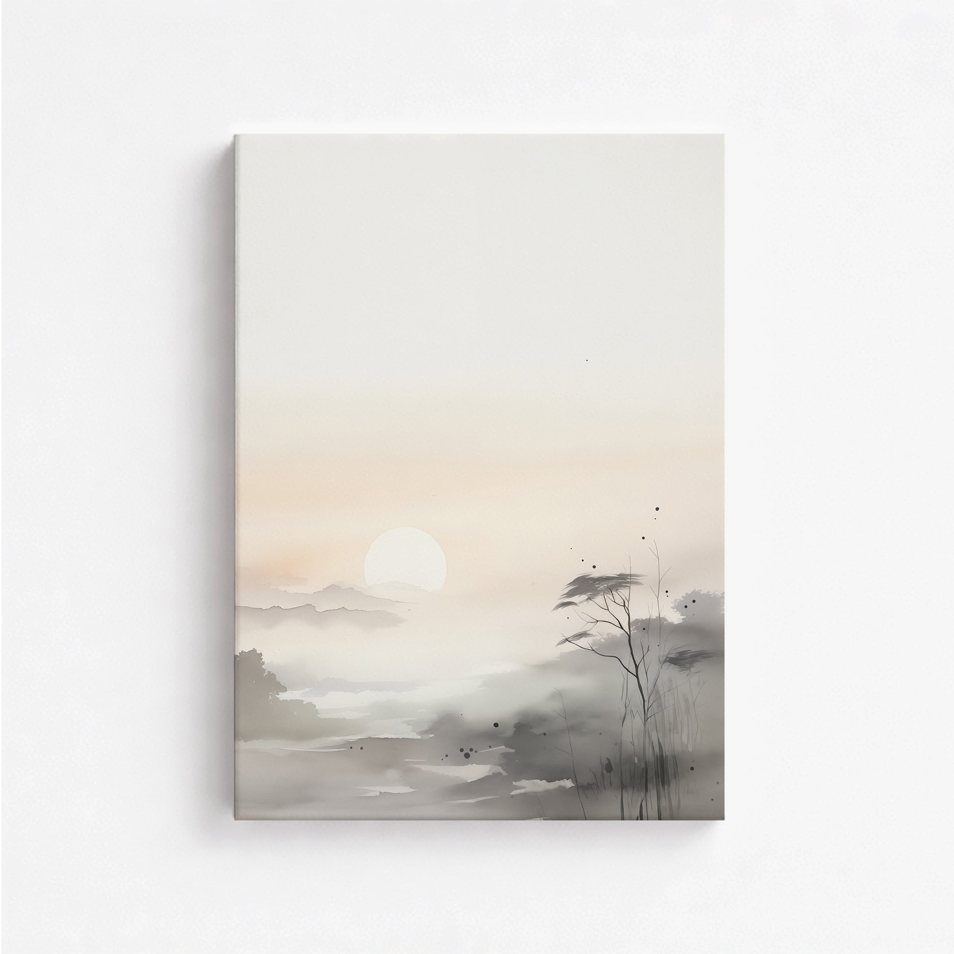 Misty Dawn Serenity, 50x70cm Satin Canvas Poster