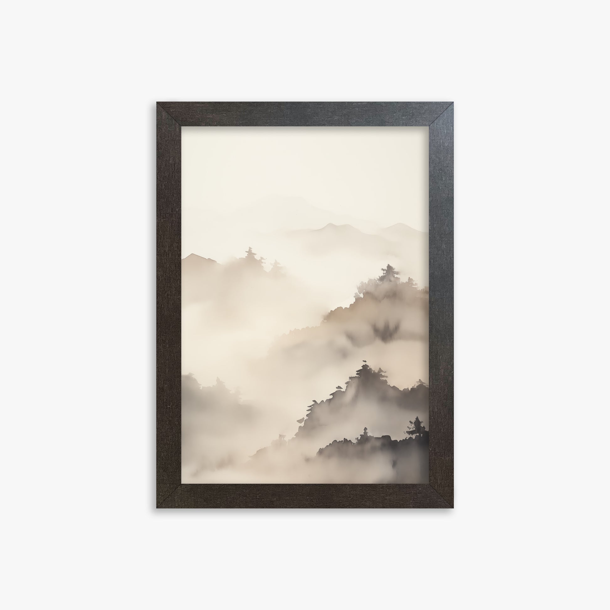 Foggy Ridge Panorama, 21x30cm Framed Poster With Espresso Frame